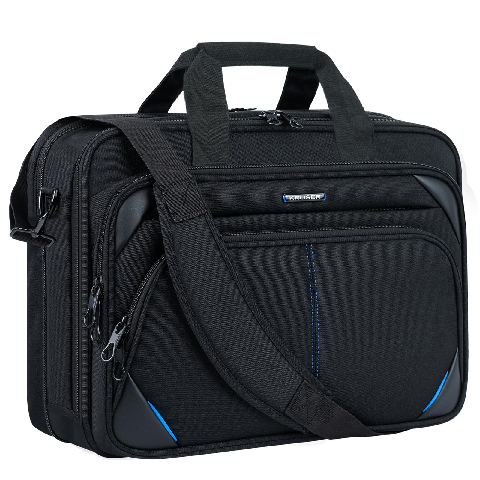 KROSER Laptop Tasche 18 Zoll Business Tasche Laptop für 17,3 Zoll Computer, Laptop Aktentasche, Wasserabweisend Schultertasche mit RFID Taschen für College/Herren/Frauen/Männer/Damen