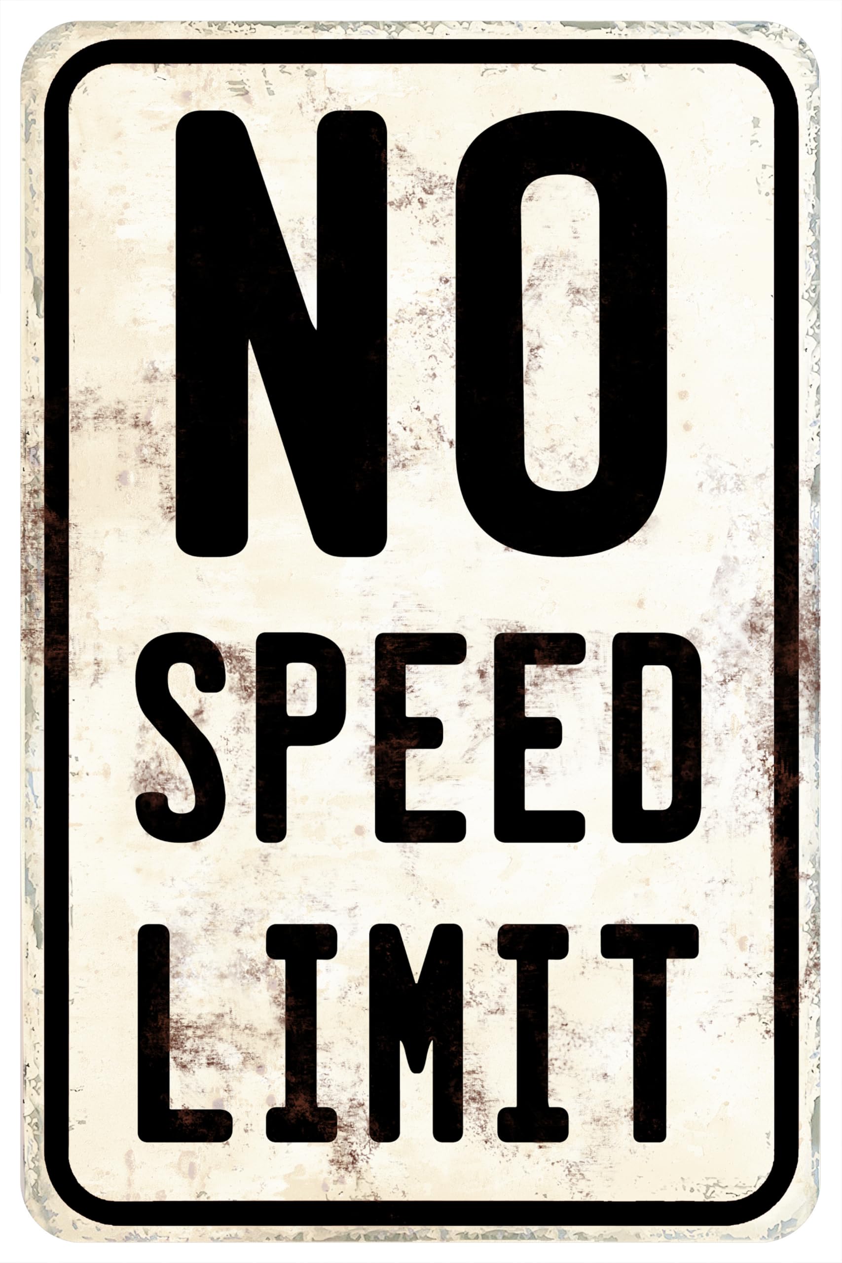 Photo 1 of Car Room Wall Decor Vintage Metal Sign No Speed Limit Signs For Boys Room Bedroom Garage Man Cave Art 12x8 Inches