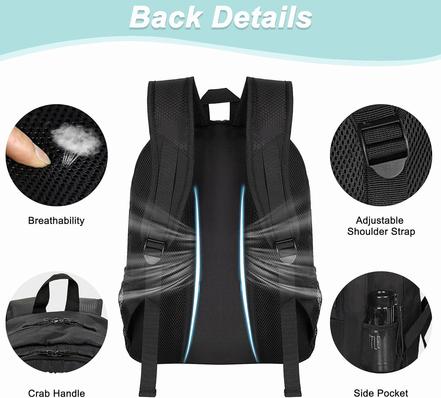 Youth Soccer Backpack Basketball Bag,Ball Compartment&Breathable Separate Cleat Water-Resistant Lightweight Durable Ergonomic Comfort Sports Equipment for Volleyball Football Rugby Training - Image 4