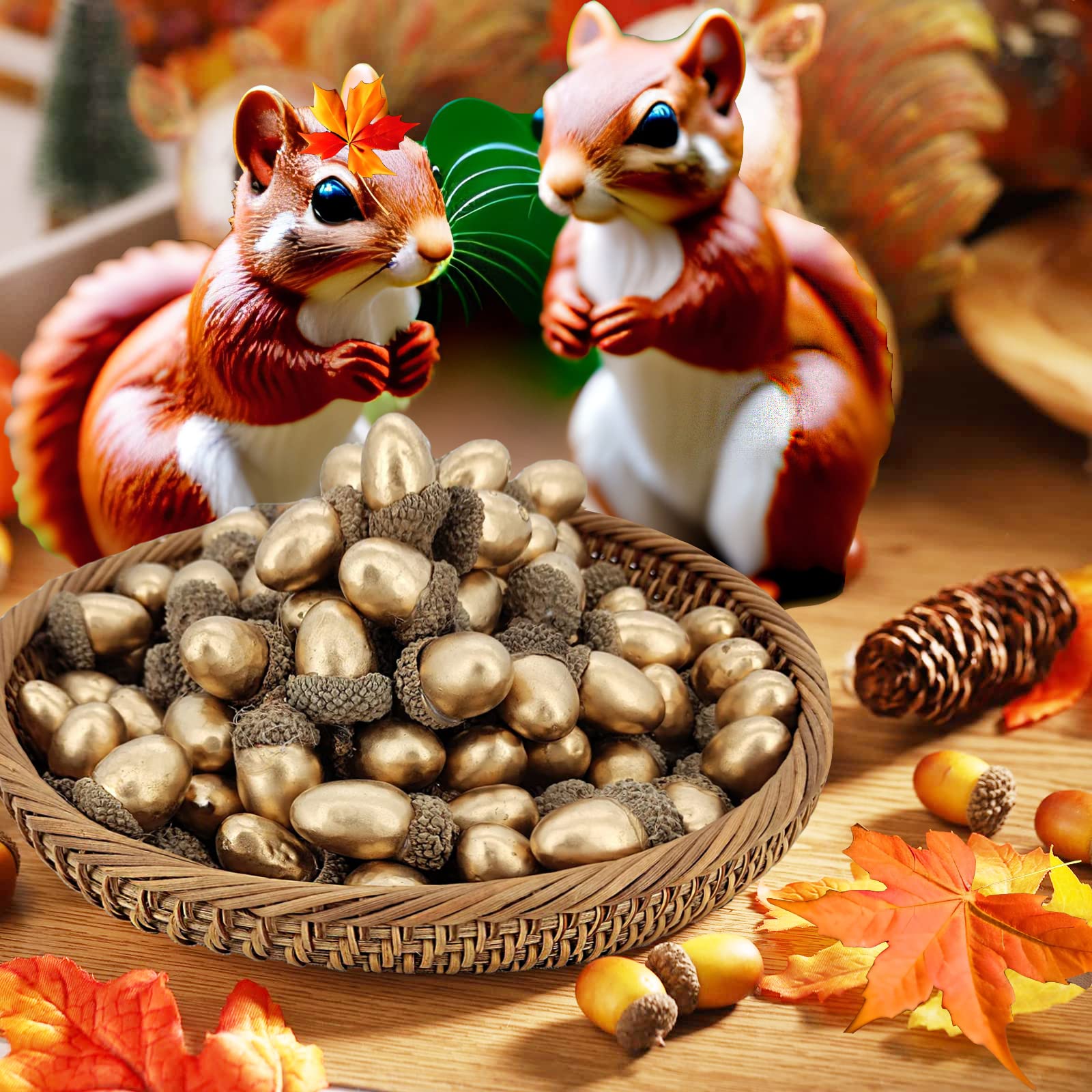 Eikels op een tak met herfst eikenbladeren Geïllustreerde vector