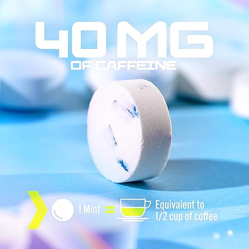 Miniatura 4 de POWR Mentas energéticas  24 mentas, 40 mg de cafeína por menta, sin azúcar, cero calorías, sin aspartamo  Pre-entrenamiento, ciclismo, correr,
