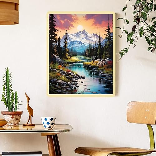 Vista 156 de xackcme Pintura de montaña por números para adultos, pintura de paisaje por número sobre lienzo sin marco, pintura al óleo de paisaje lunar