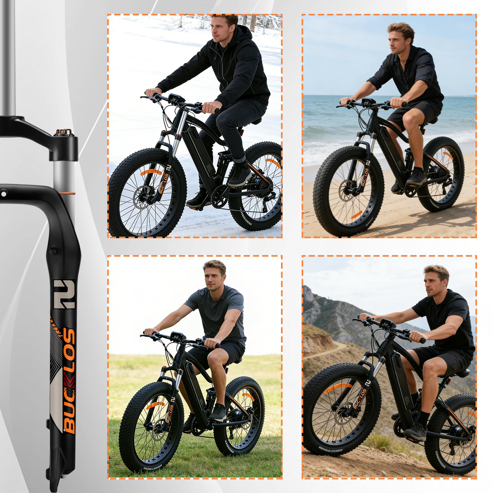26 x 4,0 Zoll Fat Tire MTB-Federgabel, 100 mm Federweg, Nabenabstand 135 mm, 1 1/8 Zoll gerades Rohr, manuelle Sperre, Ölfeder-Vorderradgabel, passend für Snow Beach XC Mountainbike