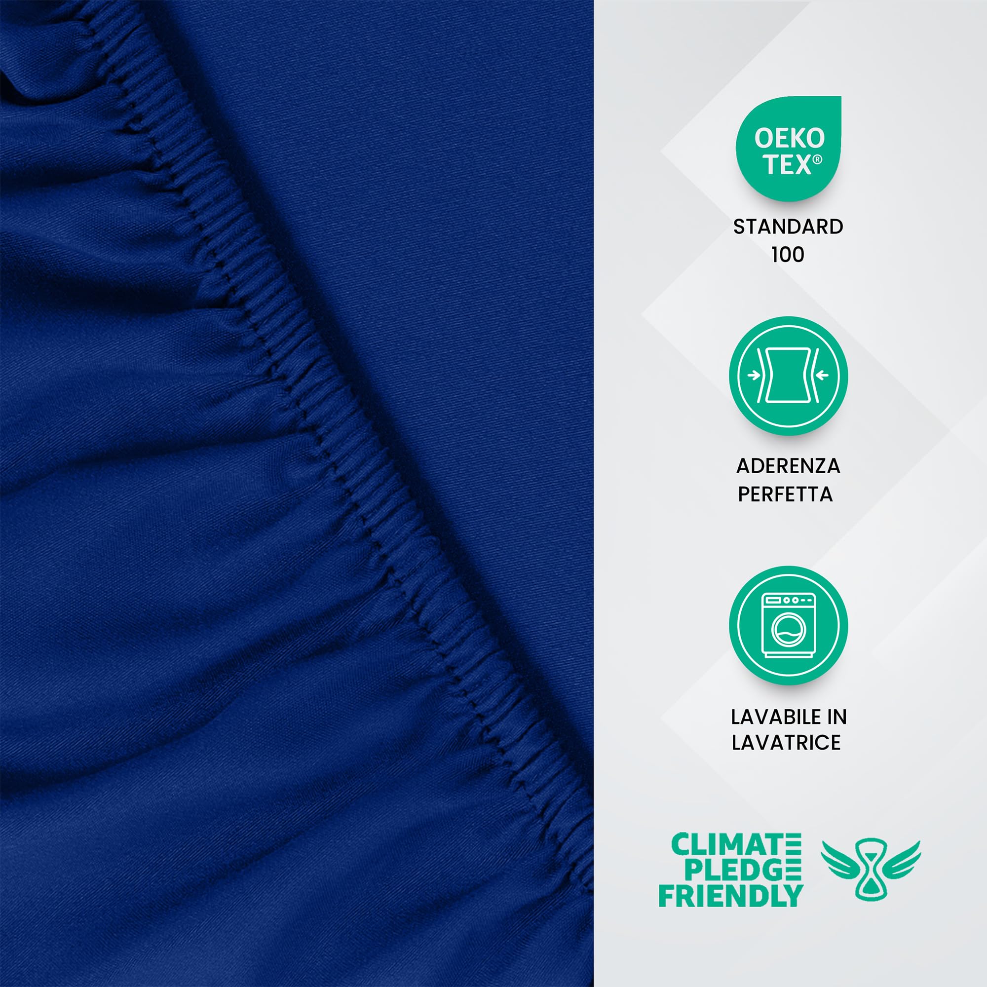 Utopia Bedding Lenzuolo con Angoli Una Piazza e Mezza Francese - 140x200cm - Blu Reale - Microfibra di Poliestere Spazzolato - Lenzuolo sotto con Angoli Elasticizzato