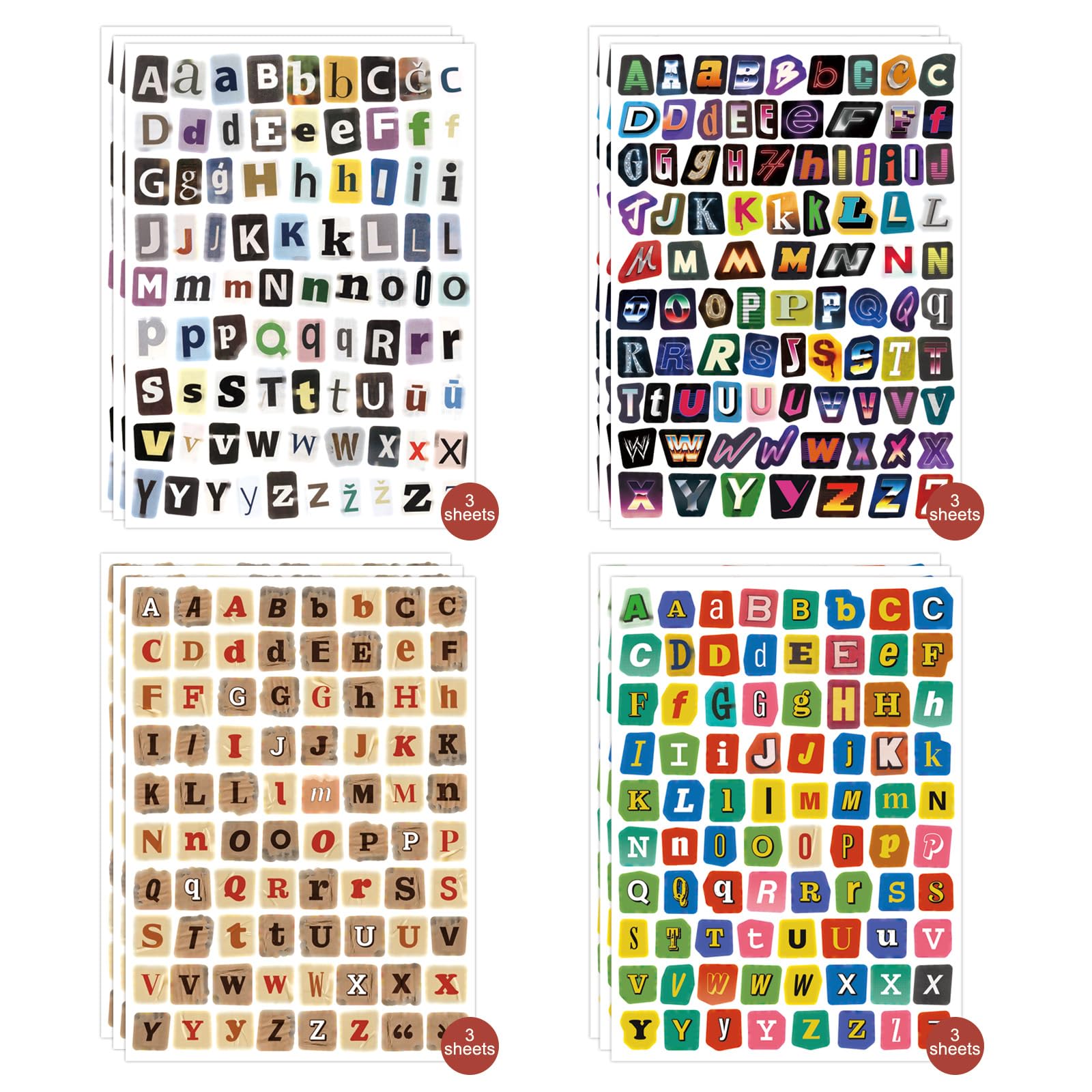Vintage Letter Stickers - Scrapbook & DIY -6
