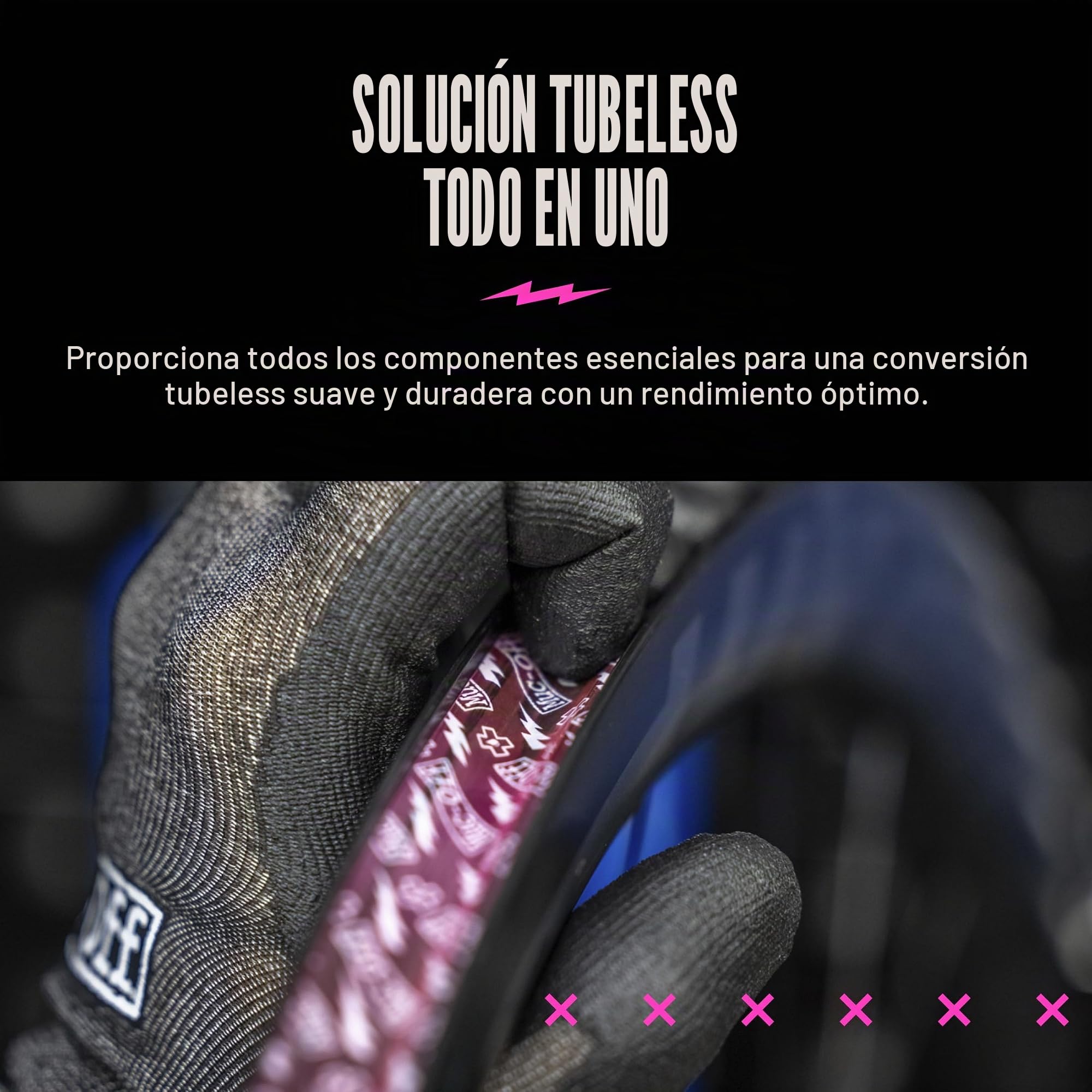 Muc-Off Ultimate Tubeless Setup Kit - Kit Sellador de Neumáticos para Reparación de Rueda de Bicicleta Tubeless, Road/Gravel/CX 44 mm - Con Fondo de Llanta, Parches, Válvulas y Sellador de Ruedas
