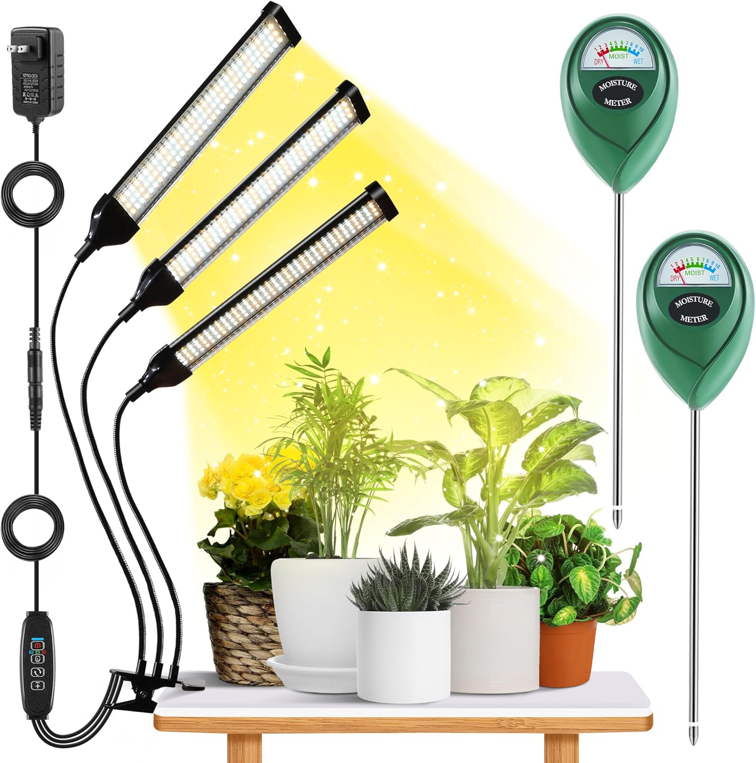 Grow Lights for Indoor Plants, 6000K Full Spectrum Clip LED Plant Growing Lamp, Auto