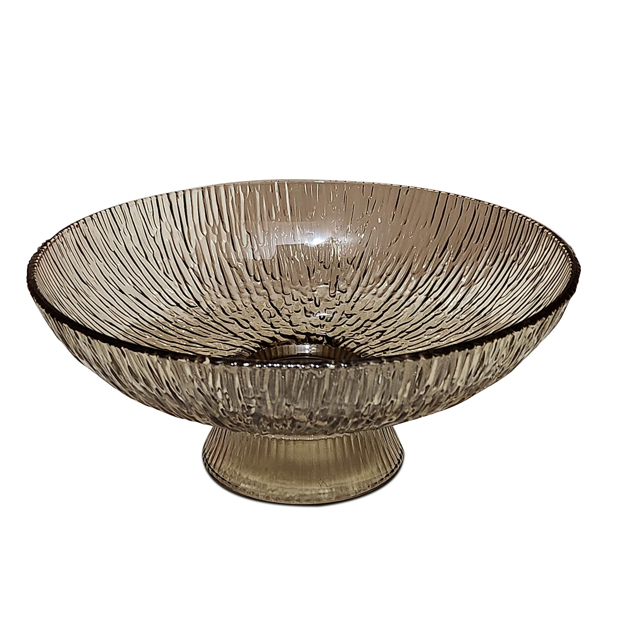 Pure Source India Beutiful Glass Fruit Bowl For Dining Table Decorative Vegitable Basket For Home And Kitchen For Tabletop,10" Dia, 4" Height (Light Black) - 2 L-image-27