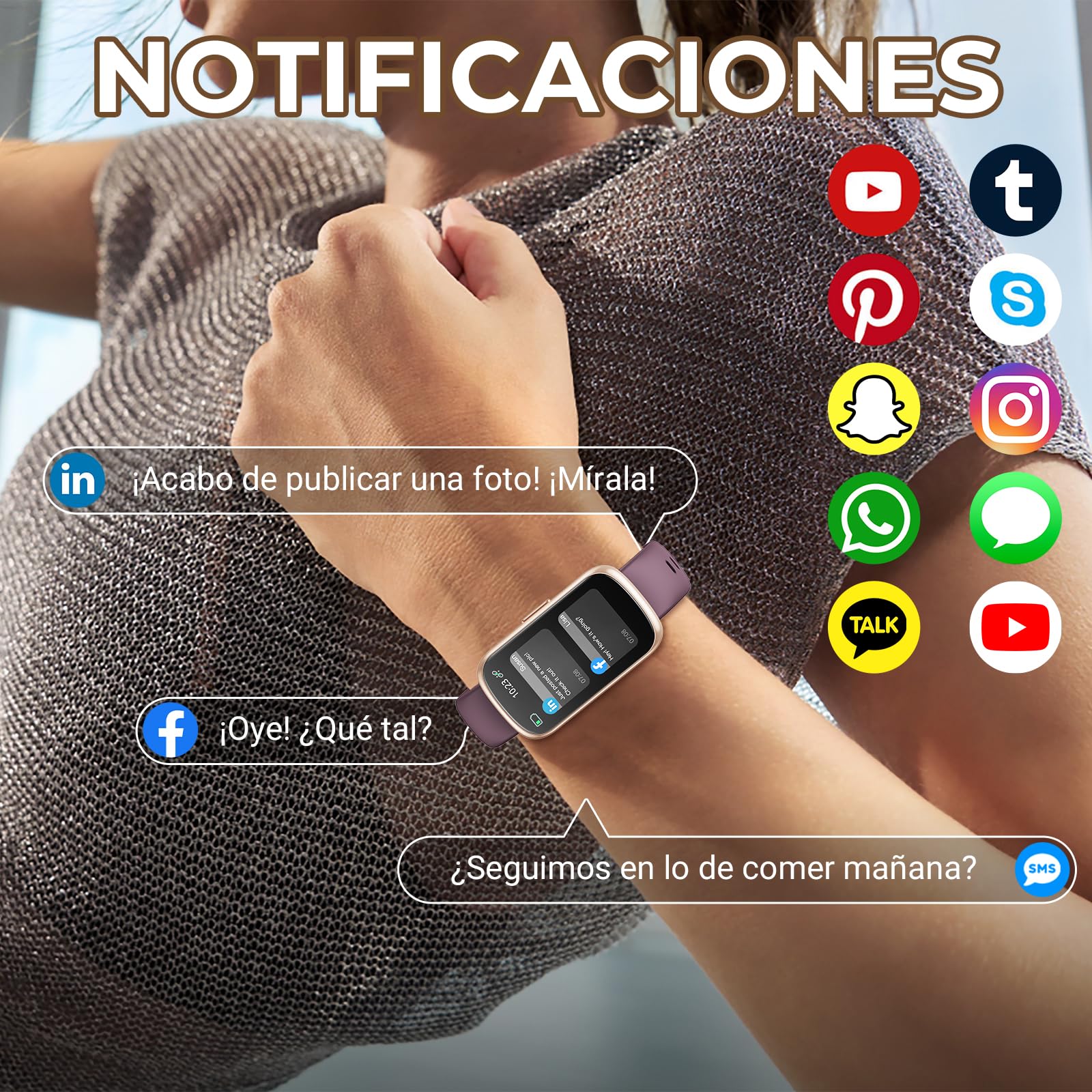 Reloj Inteligente Mujer Hombre Pequeño, 1,47’’ HD Pulsera Actividad Pulsometro/SpO2/Sueño/Podómetro, 24 Modos Deportivos, Impermeable 3ATM Smartwatch