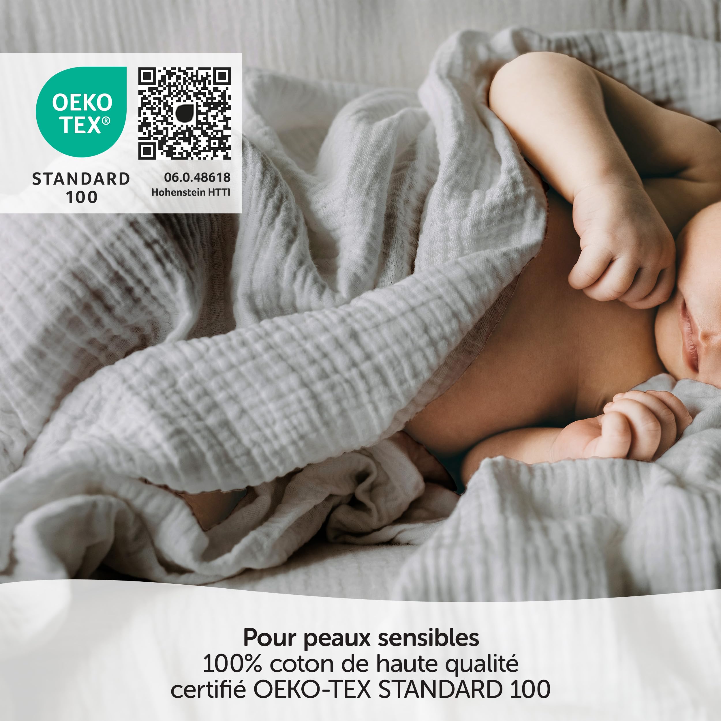 MAKIAN Lot de 8 x Lange Bebe Gaze de Coton 70x70 cm | Vert Glace, Menthe, Beige, Taupe I Certifiés OEKO-TEX Standard 100 I 8 Mousselines Double Gaze – Qualité Premium