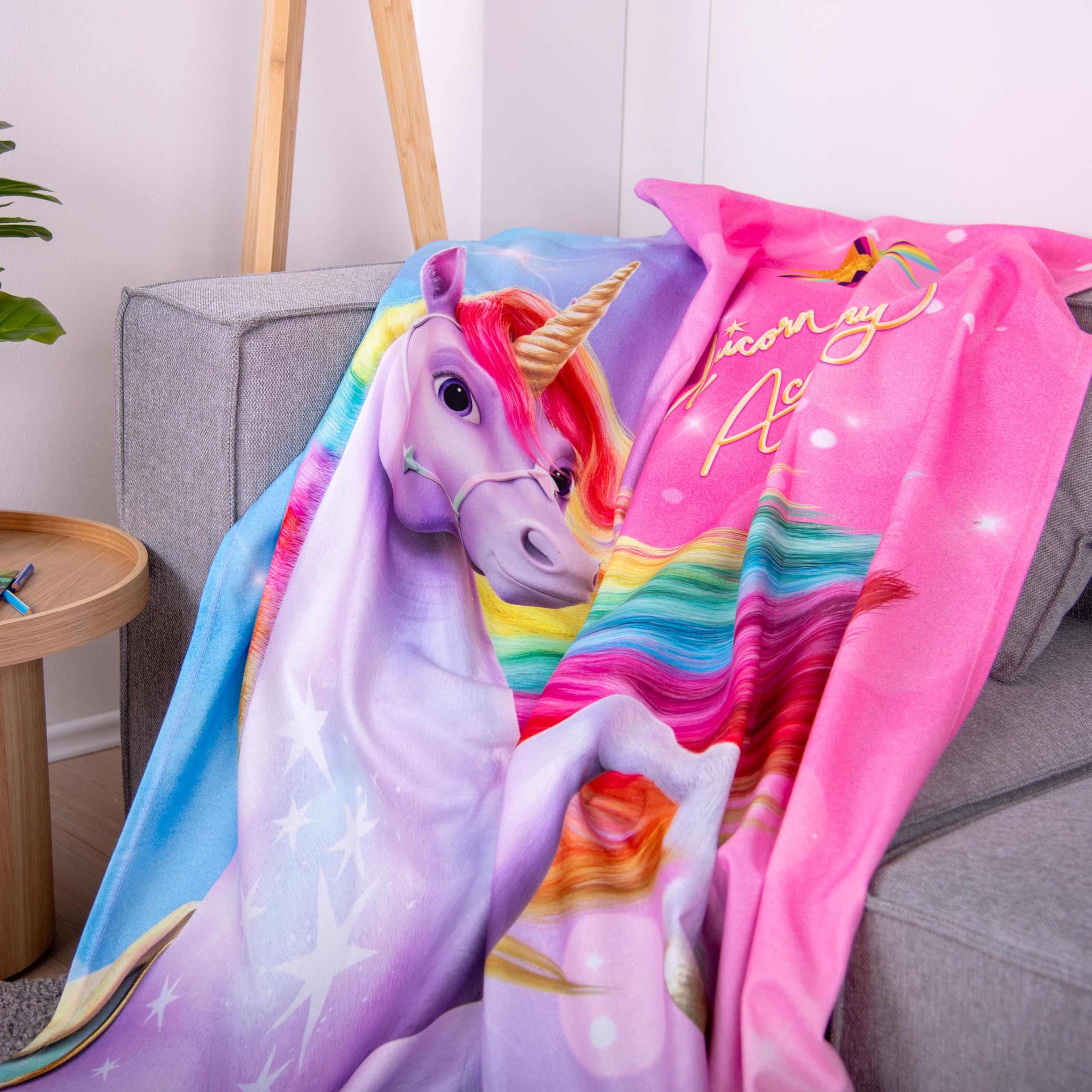 Herding Unicorn Academy Soft-Fleecedecke, 130 x 160 cm, 100% Polyester, Mehrfarbig