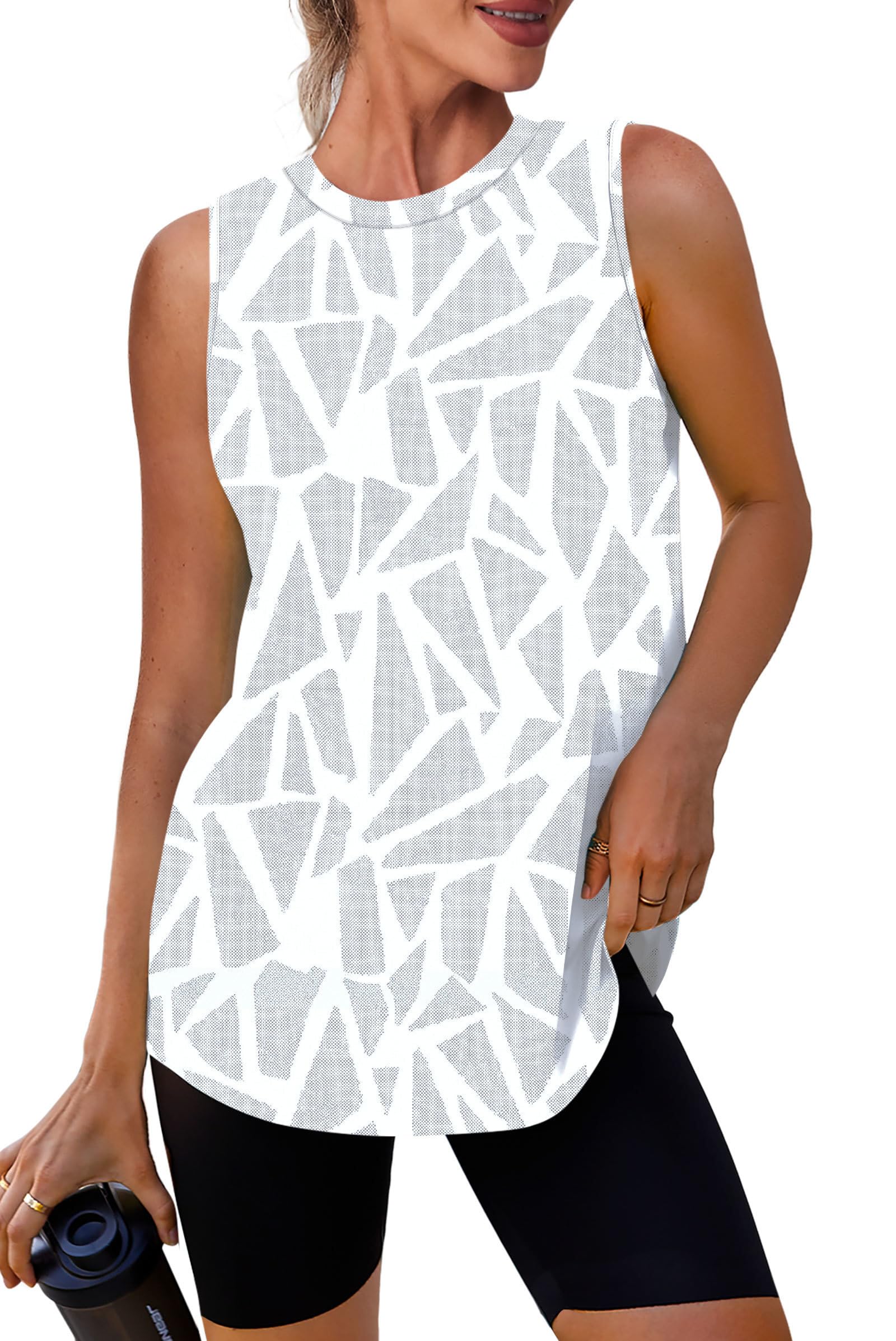 Womens Workout Tank Tops Lightweight Sleeveless Shirts for Women Loose Fit Tops for Athletic Running Tennis Yoga