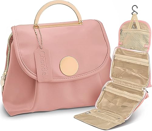 Chandelli El neceser de viaje para mujer es una gran bolsa de viaje y el neceser perfecto para viajar con artículos de aseo de tamaño de viaje,