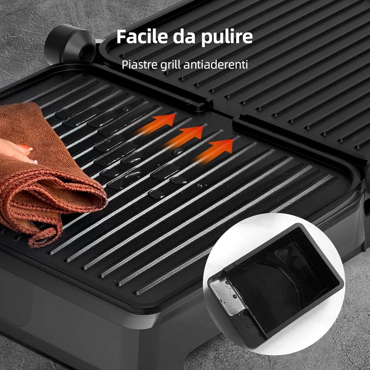 Tiastar Tostapane Piastra 2200W, Griglia Elettrica/Piastra Panini/Sandwich Maker 3-in-1, Piastre antiaderenti, Temperatura regolabile, Apertura 180° Tiastar Tostapane Piastra 2200W, Griglia Elettrica/Piastra Panini/Sandwich Maker 3-in-1, Piastre antiaderenti, Temperatura regolabile, Apertura 180°