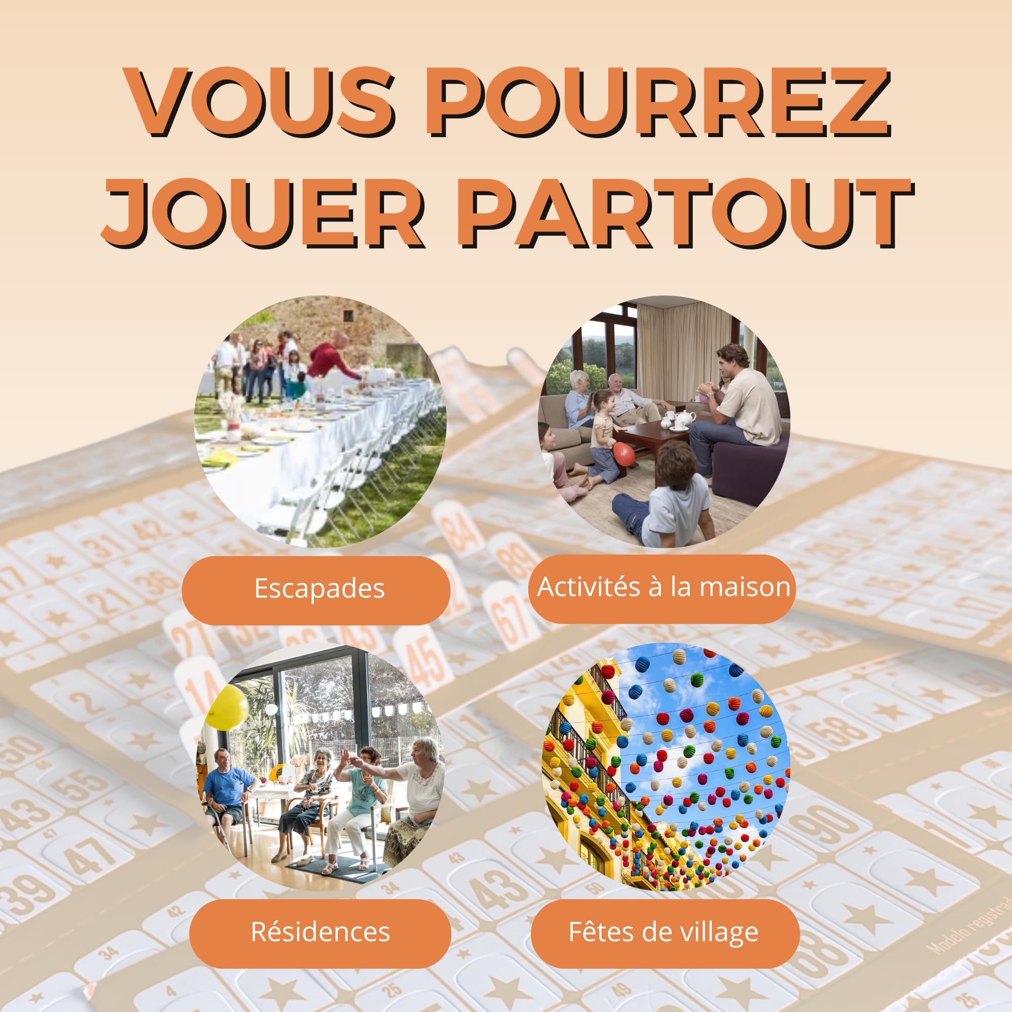 Carton Loto - 1008 Cartons Loto pour Le Loto Bingo. Cartons Découpés, Réutilisables, Numérotés et Différents Les UNS des Autres. Marquage au Doigt, Pas Besoin de Jetons.