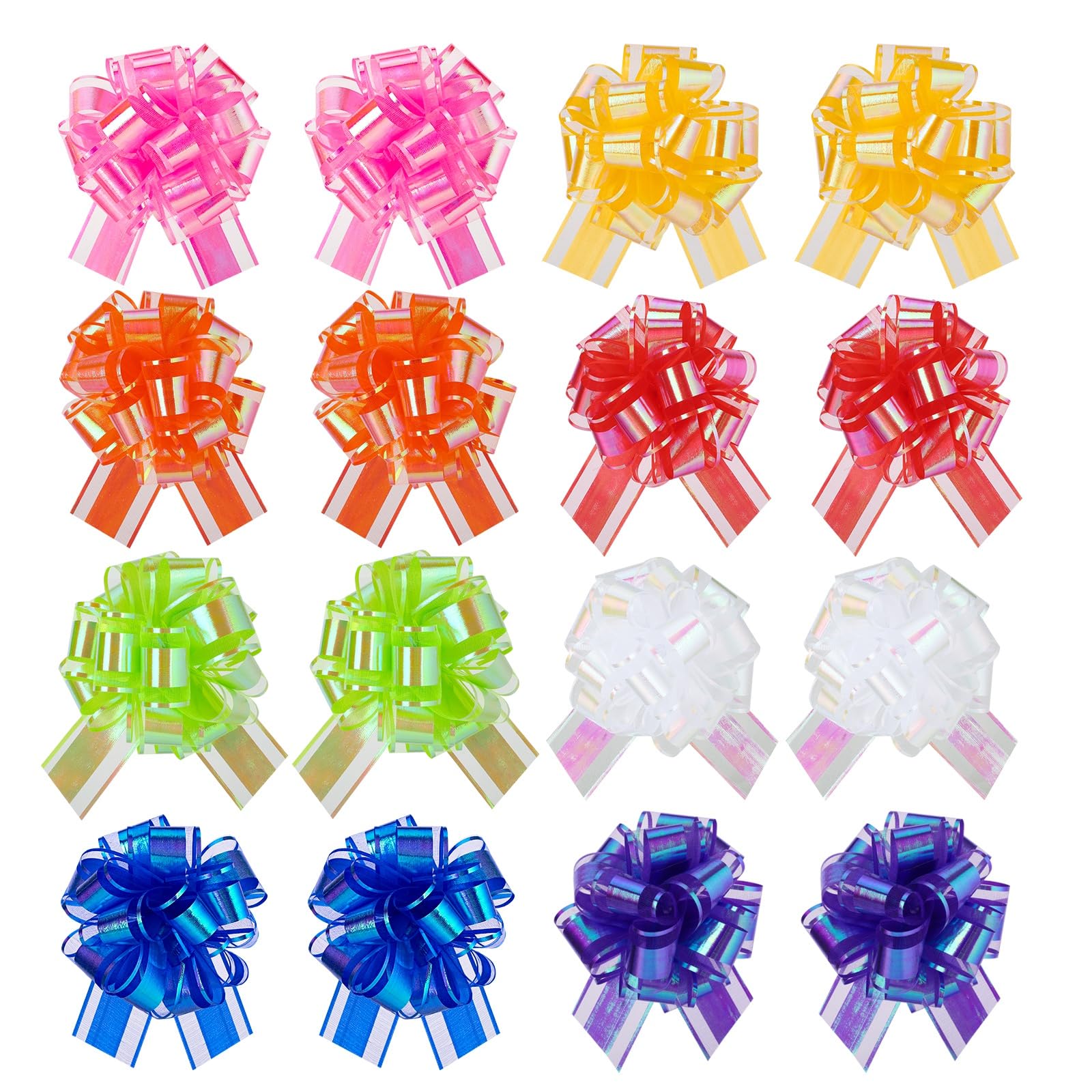 woric 16 Pull Bows, 6 Inch Large Gift Wrapping Bows, Mixed Colours