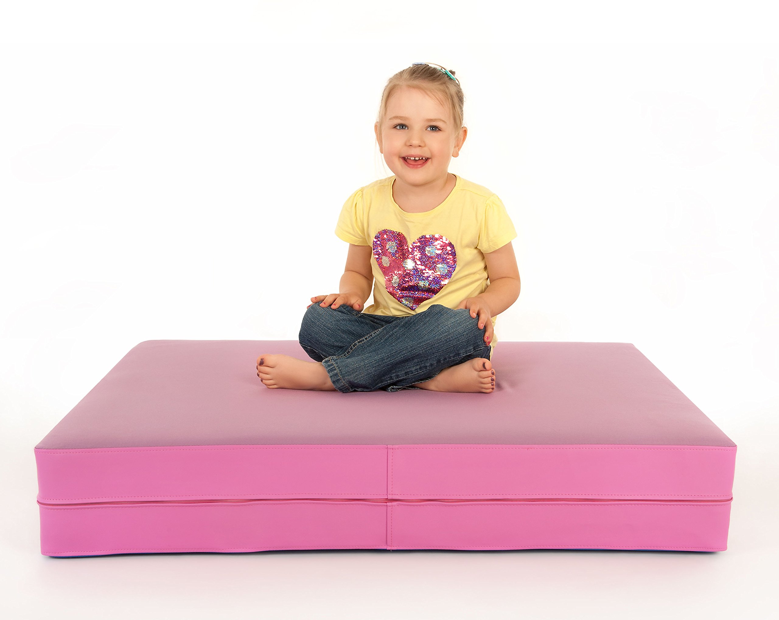 Hüpfmatratze - ab 1 Jahre - Turn Matte für Kinder - Spiel Matratze zum Toben - Hüpfen - Balancieren Lavendel/Pink