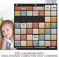 Vista 4 de El gráfico de bolsillo de calendario definitivo para el aula para niños - Hermoso calendario con tarjetas educativas para aprendizaje fácil