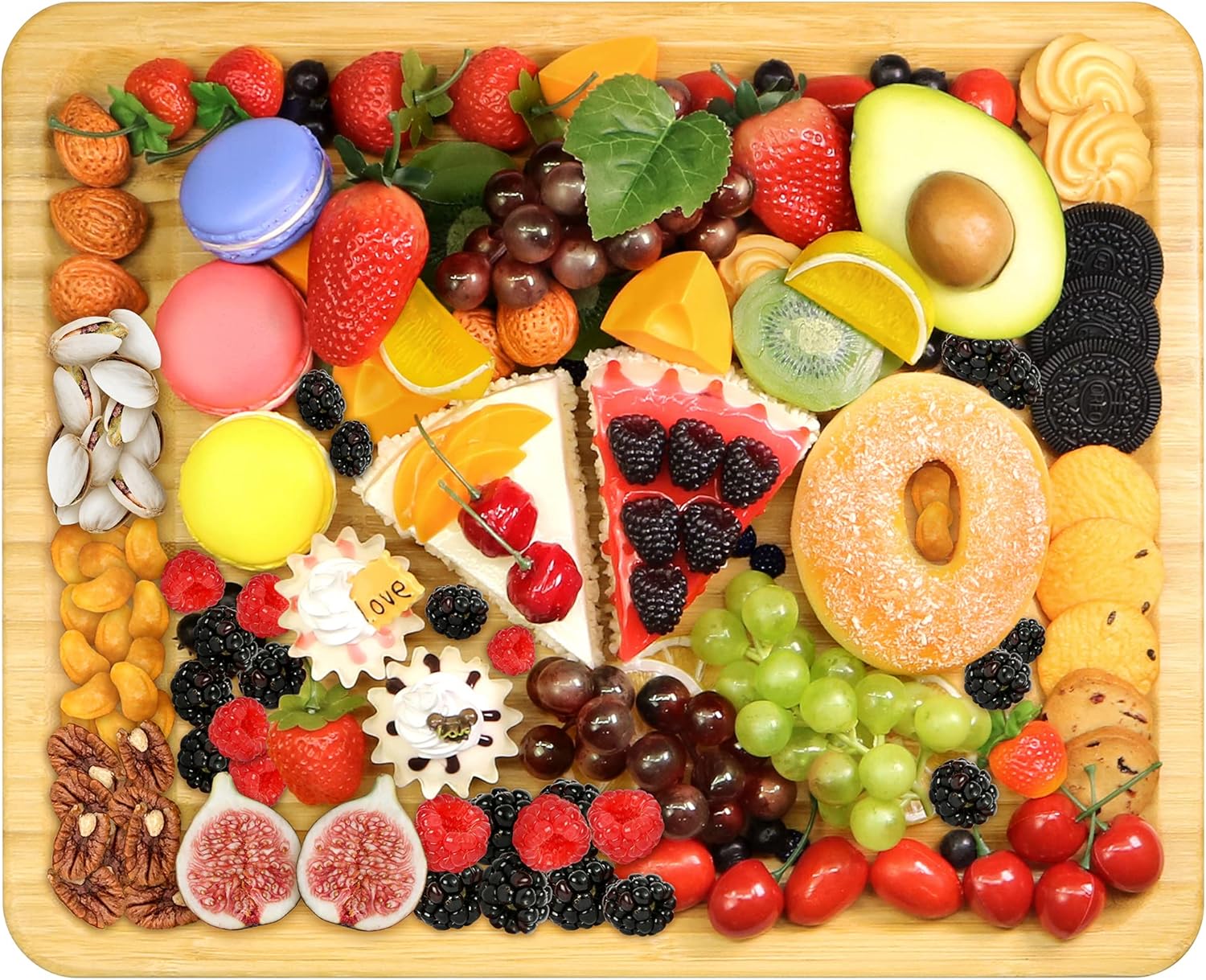 Bamboo Cheese Board and Charcuterie Boards/Serving Tray with Builtin Compartments and Juice