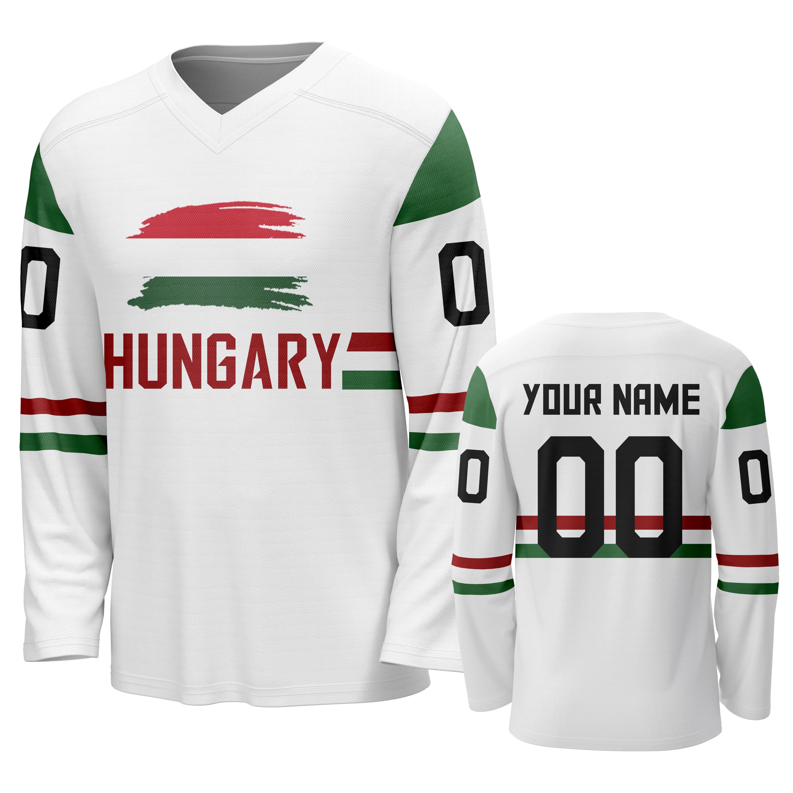 Custom National Hockey Jersey Personalized Name Number V-Neck Sports Ice Hockey Jersey Fans Gift for Men Women Youth