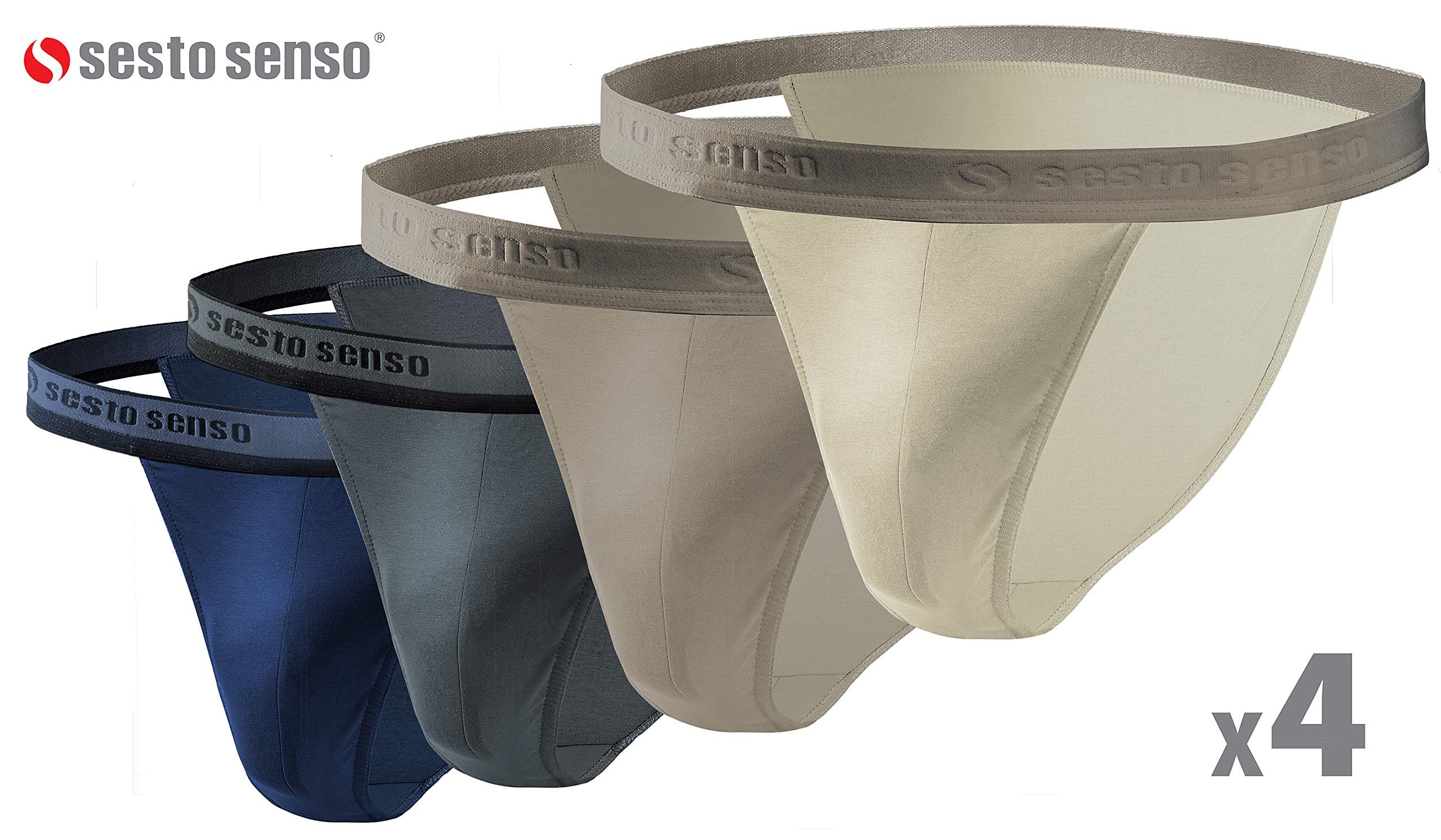 sesto senso Slip Uomo Cotone 1 2 e 4 Pacchi Sexy Mutande Comodo Biancheria Intima di Base Tanga