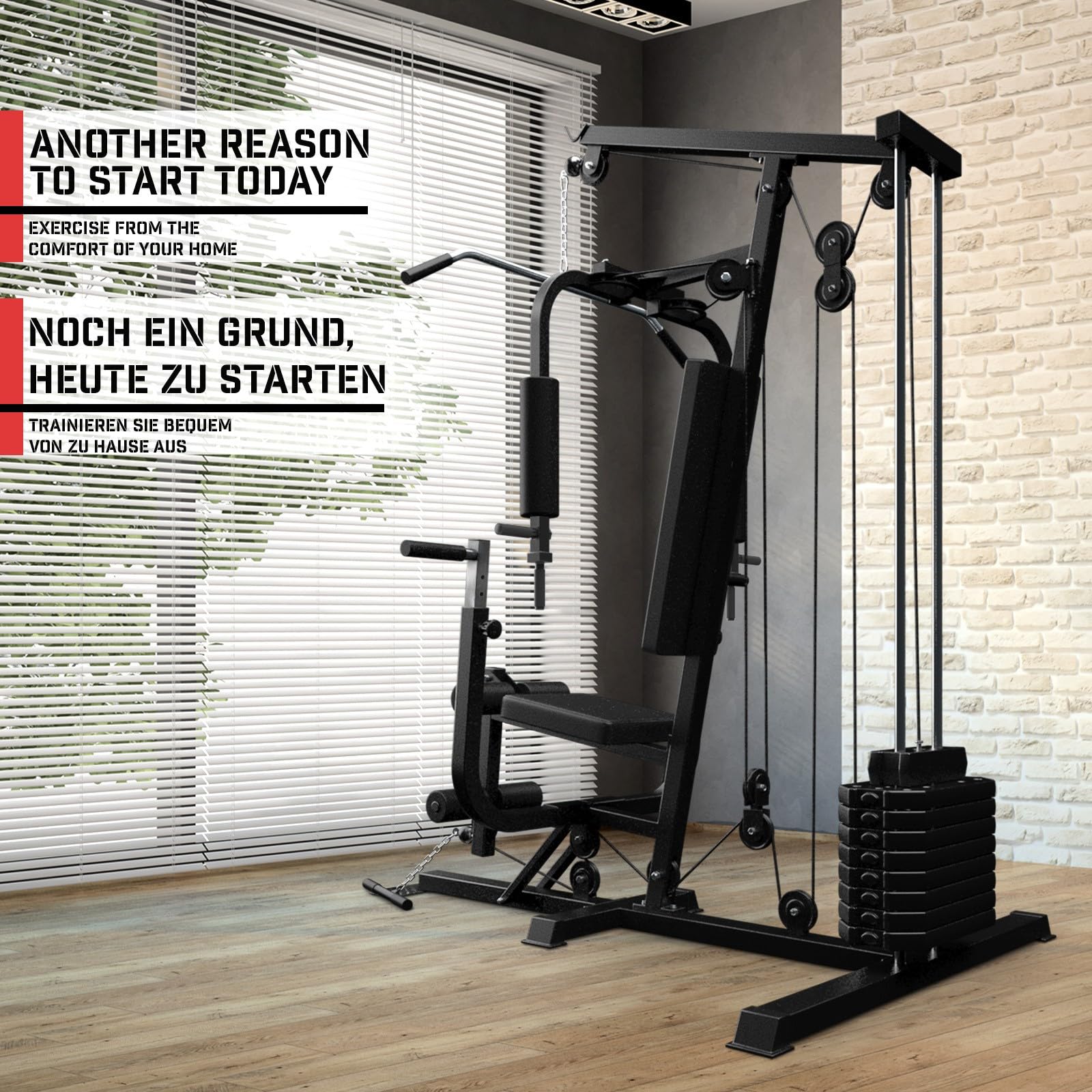 Station De Musculation - Entrainement Complet - Développé Couché, Butterfly, Barre Latissimus Curler Bande Resistance 10 Contrepoids Acier Noir Rouge Station De Musculation - Entrainement Complet - Développé Couché, Butterfly, Barre Latissimus Curler Bande Resistance 10 Contrepoids Acier Noir Rouge