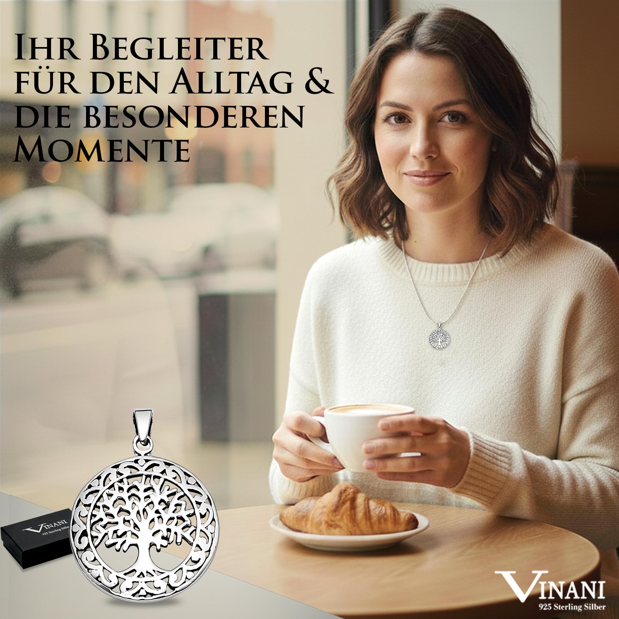 Vinani Anhänger Lebensbaum glänzend Sterling Silber 925 Baum des Lebens Weltenbaum 2ABK-EZ