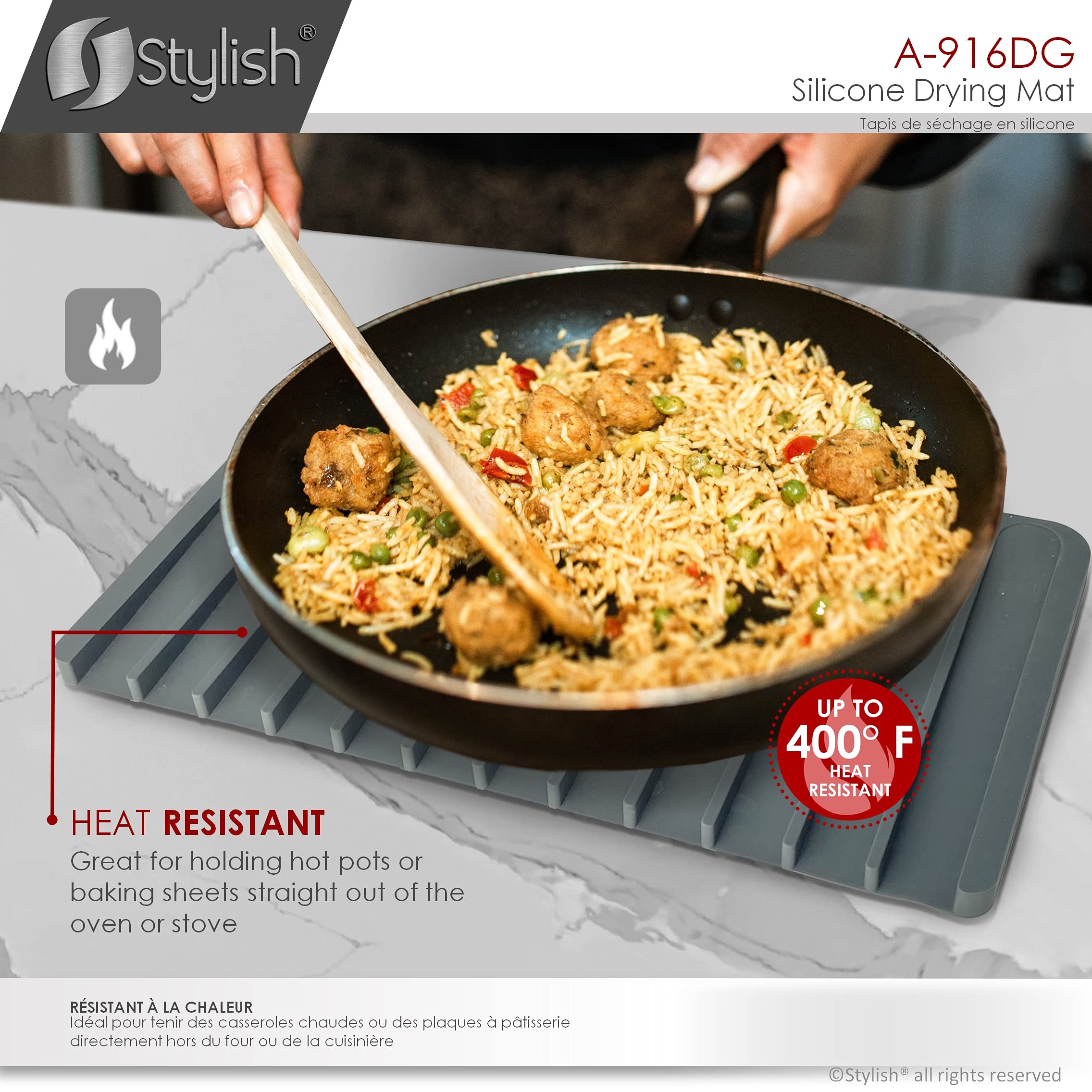 Tapis égouttoir à Vaisselle - Non Spécifié - 40 Cm X 30 Cm - Résistant à La Chaleur