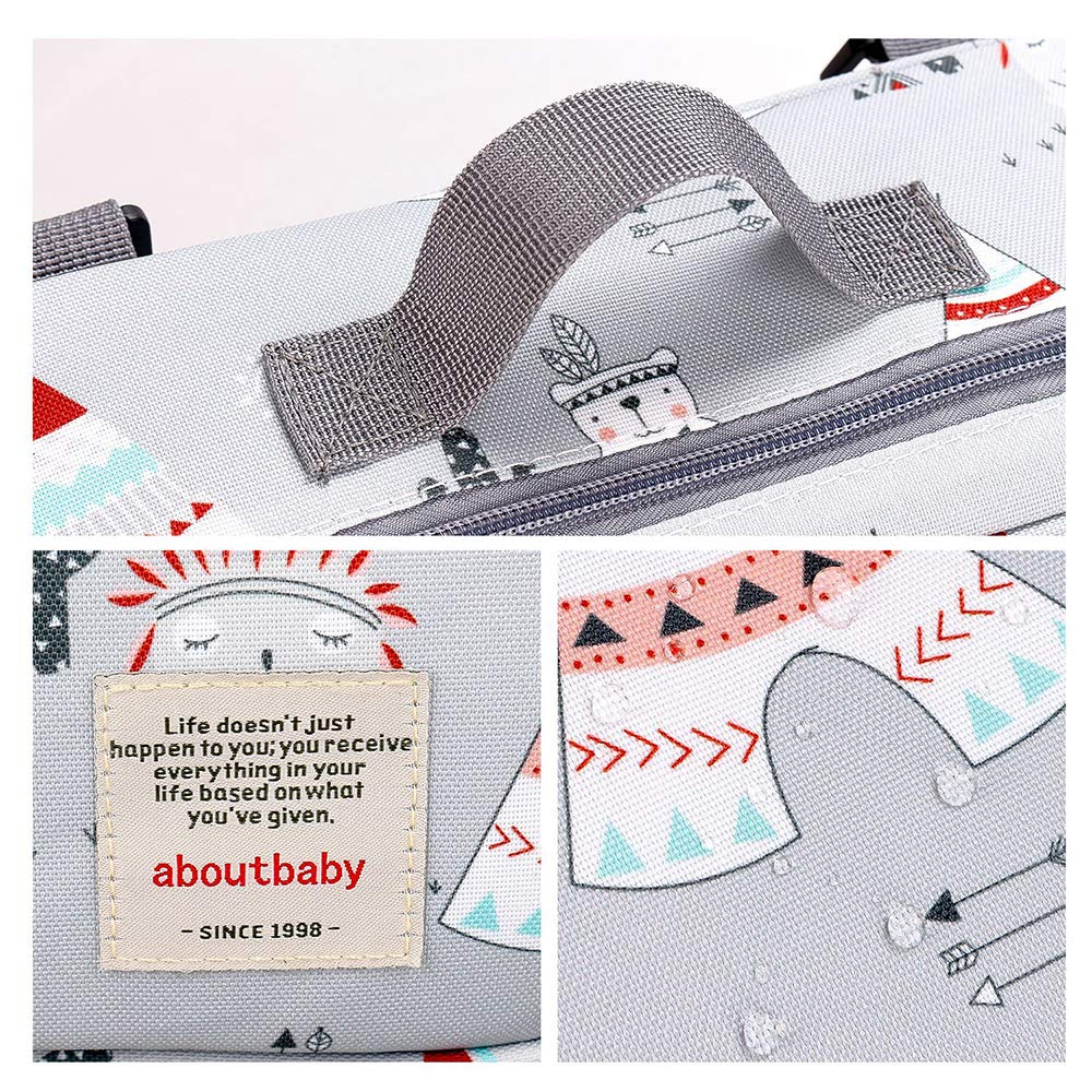 Bolsa de pañales para bebé, bolsa para cochecito de bebé, bolsa para pañales, toallitas y juguetes, gris (Gris Claro), Medium