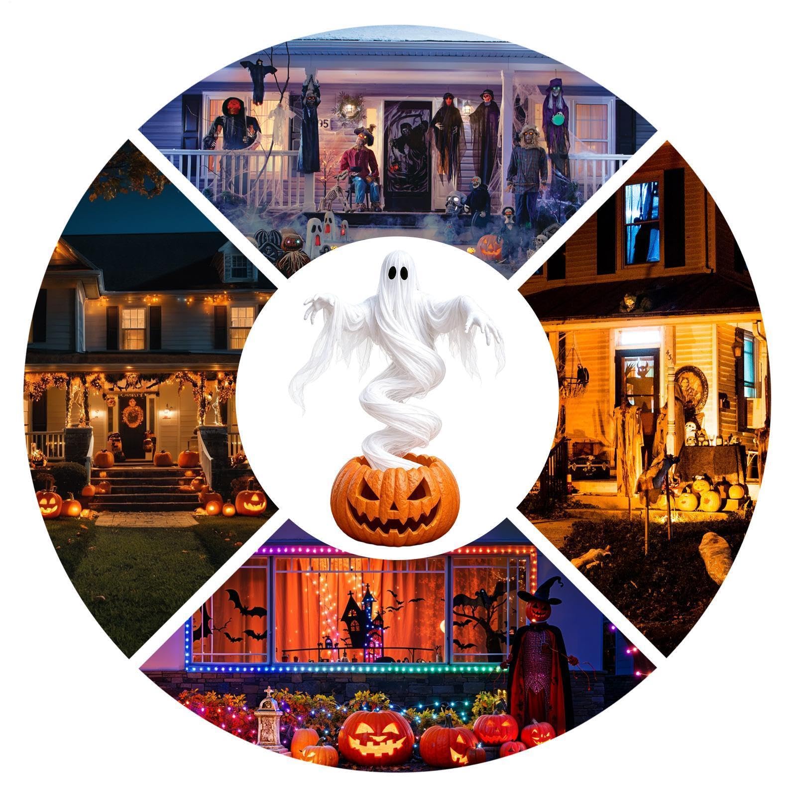 Decorazioni fantasma di Halloween vorticoso portico puntello con luce