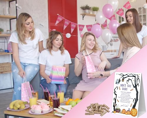 Miniatura 10 de Juego de pinzas para ropa de bebé, 1 letrero y 50 mini pinzas para la ropa, decoraciones de baby shower, juegos de baby shower, juegos de revelación