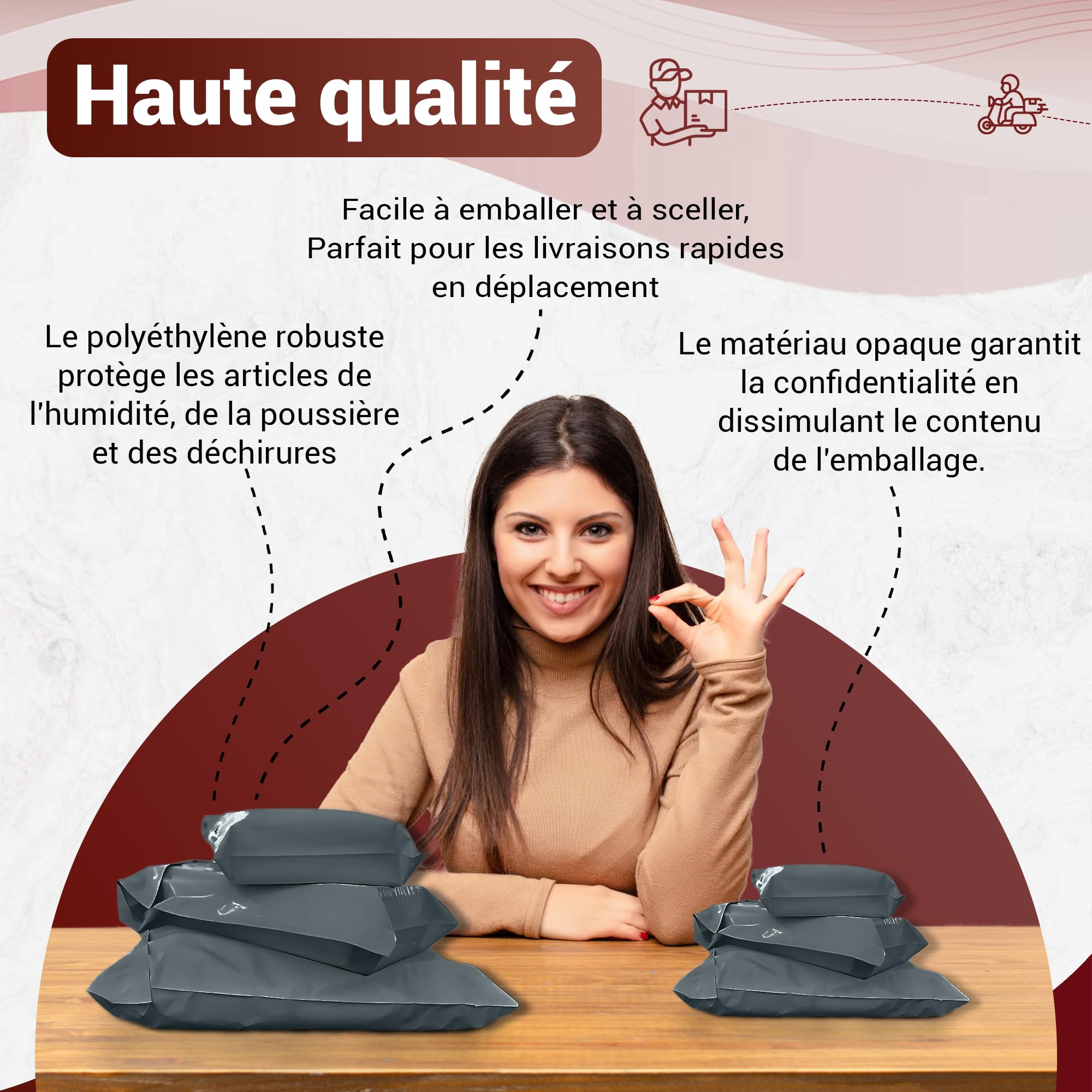 UGIX Buste per Spedizioni Vinted - Sacchetti Spedizione Opaqui Auto-adesivi, Pacchi per Spedizioni Vinted Vestiti, Scarpe,Libr i- Resistenti all'Acqua e Strappi - 30Pcs-3 Misure