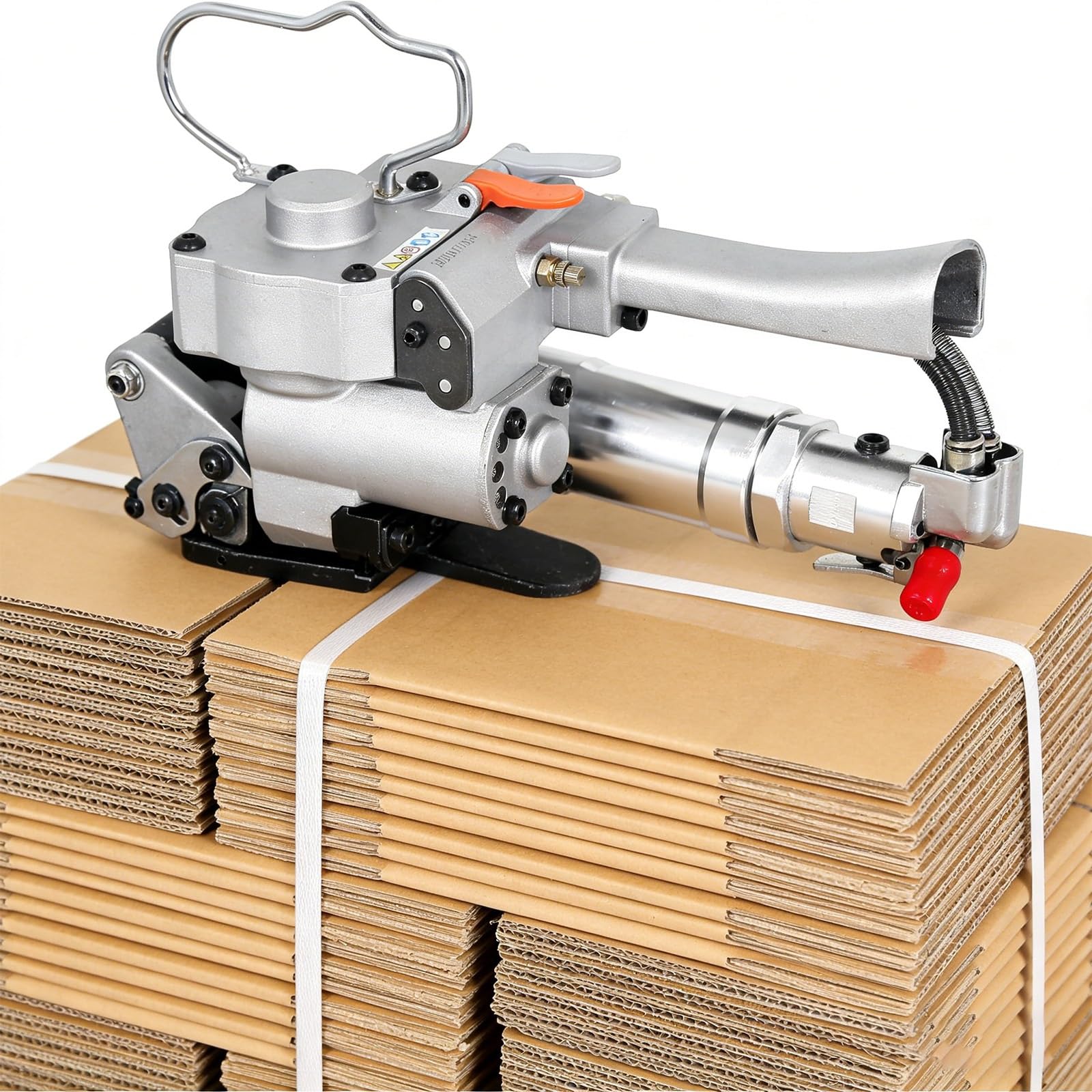 Presse pneumatique portative pour cerclage, 13-25 mm de largeur, machine d'emballage portable avec traction de 3500 N, haute efficacité pour emballage industriel