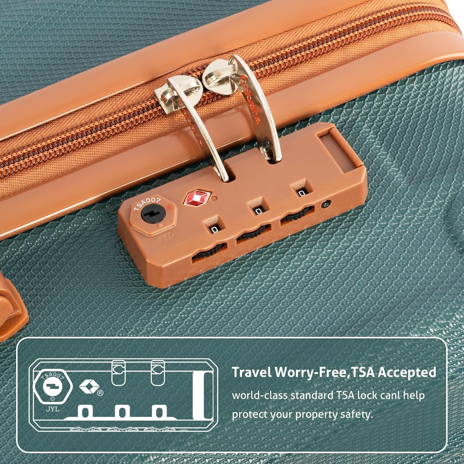 Luggage Sets 5 Piece Suitcase with Wheels，ABS Hard Case Luggage with Detachable Spinner Wheels，Carry on Luggage Set with TSA Lock （20/24/28 Inch）