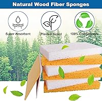 Vista 5 de Esponjas de cocina grandes para platos, esponja de limpieza de baño ecológica para encimera, azulejos, paredes, pisos, limpiador natural compostable