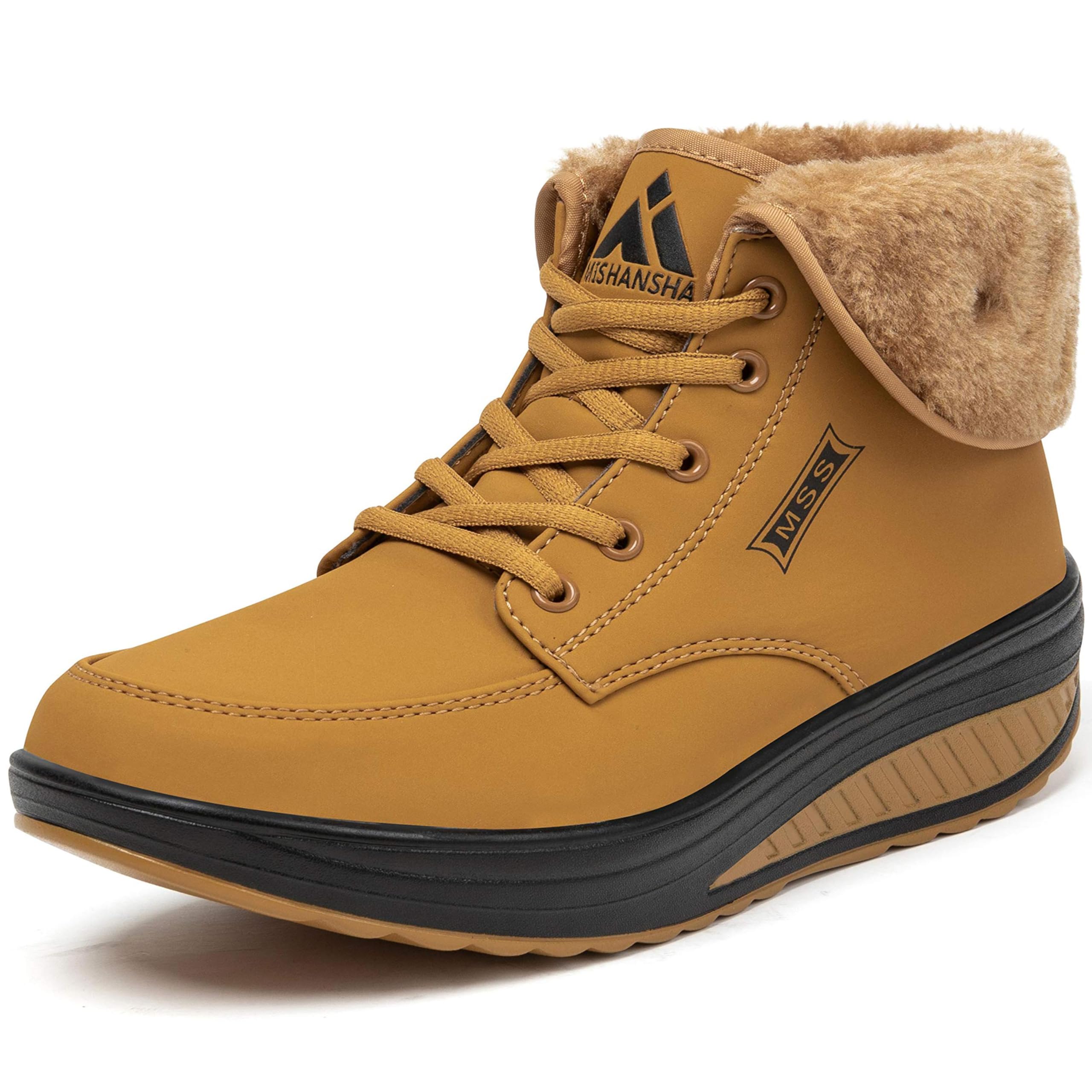 Mishansha Impermeabile Stivali Scarpe Neve Donna Scarponcini Invernali Calda Boots Antiscivolo Stivaletti All'Aperto Gr.36-42