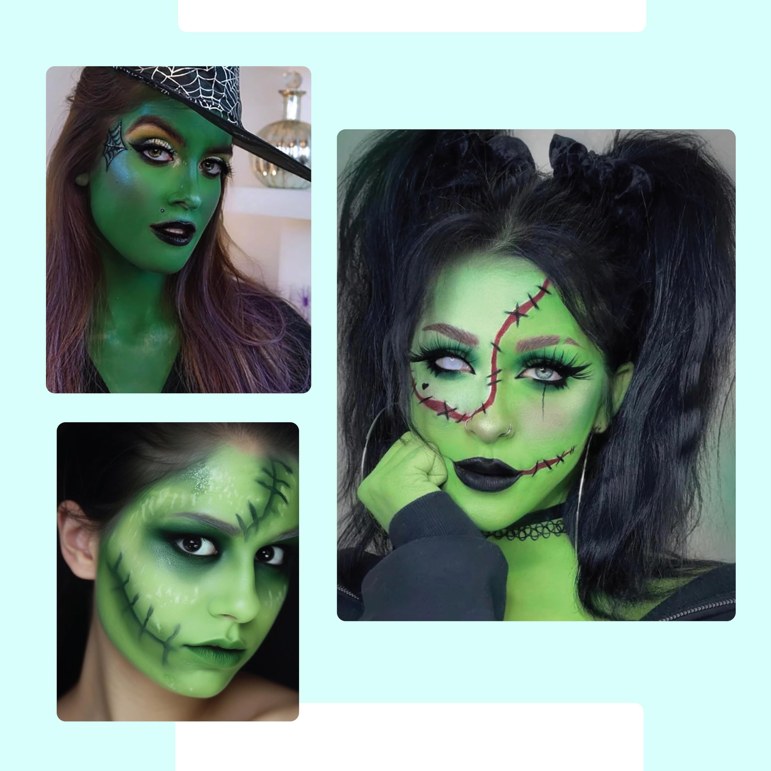 Wanna Party Green Face Paint Makeup -Easy-to-Apply & Long-Lasting - Skin Friendly-Perfect for Cosplay, Cricket Fans, Sports Events, India Flag Face Paint & Themed Parties