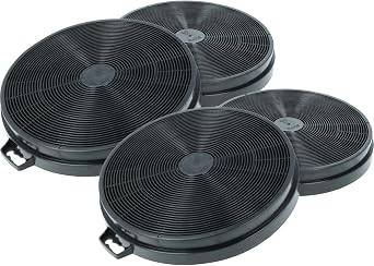 vhbw 4x Activated Carbon Filter compatible with Whirlpool Primaixbinova, Sirio 90, Unif 900 P650, Vetri 90, Works Extractor Hood - 20.2 cm