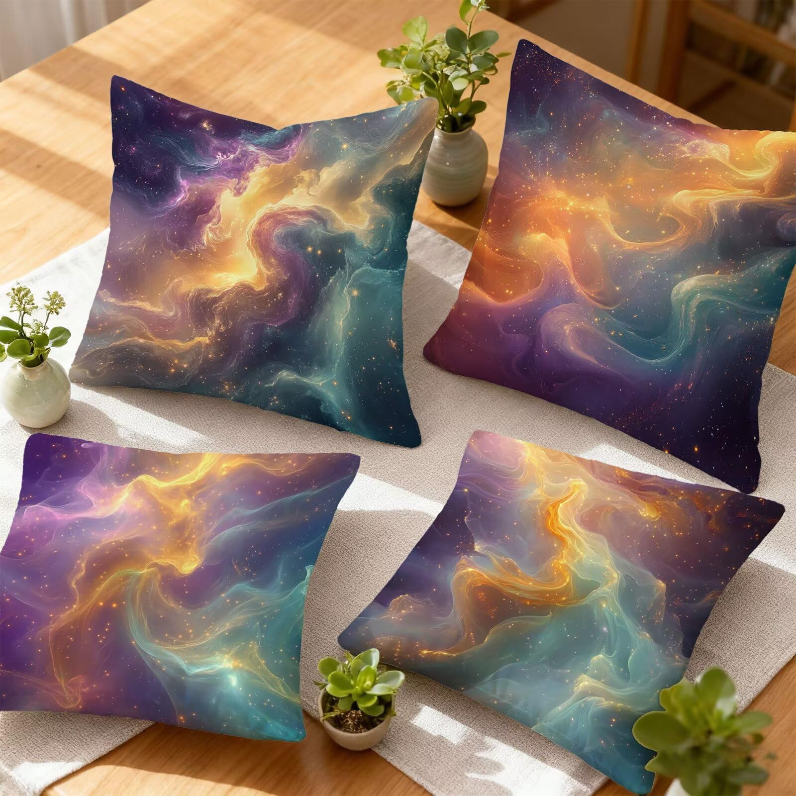 Vistoso Funda Cojin 65x65 SueñO Funda Almohada 65x65 Cojines Sofa Súper Suave Fundas Cojines Decorativos Fundas Almohadas 4 Piezas Cervicales y Cuello, para Hogar Sofa Cama Salon Decoracion E - 123