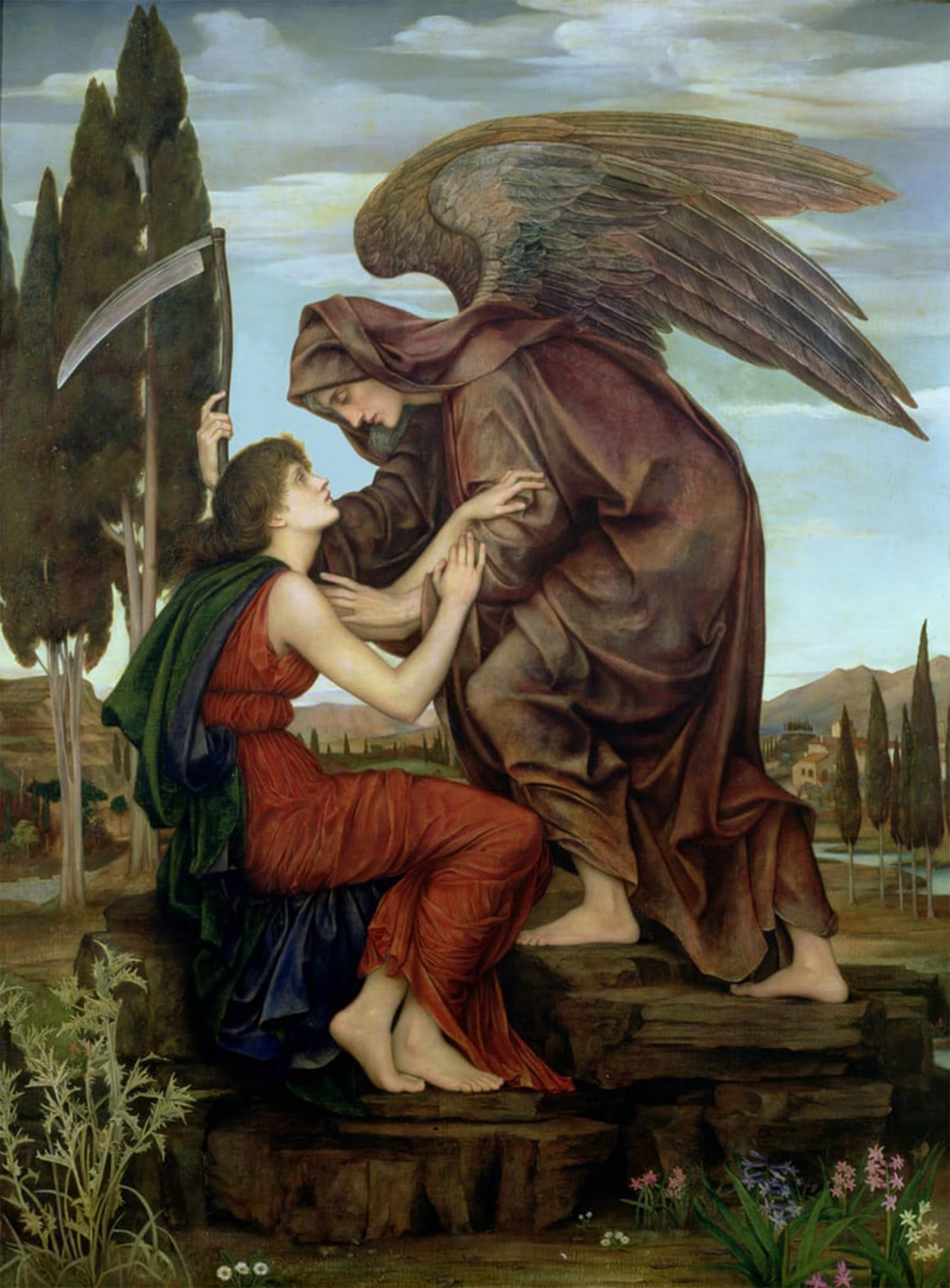 Serendipitp No Frame Aesthetic Poster Photo Wall Print Retro Picture The Angel Of Death By Evelyn De Mrgans Modern Wall Artwork For Home Decor 60X90cm