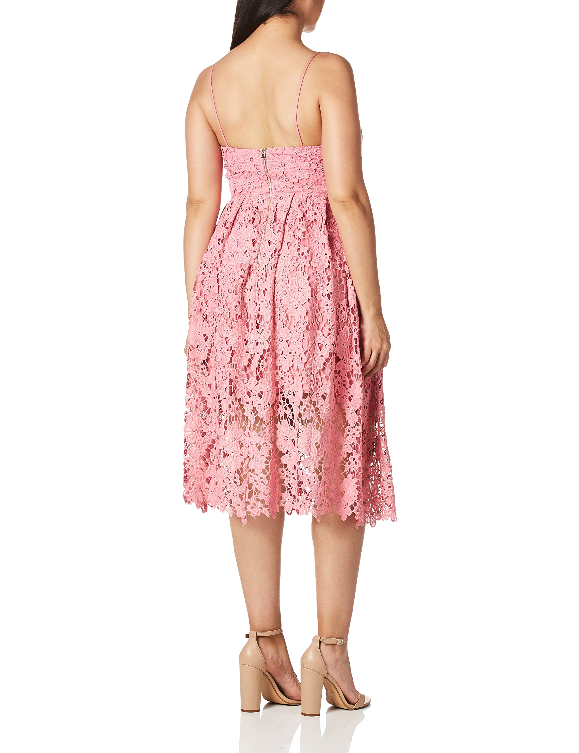 Donna Morgan Womens Chemical Lace Spaghetti Strap Midi Dress | Desertcart  Suriname