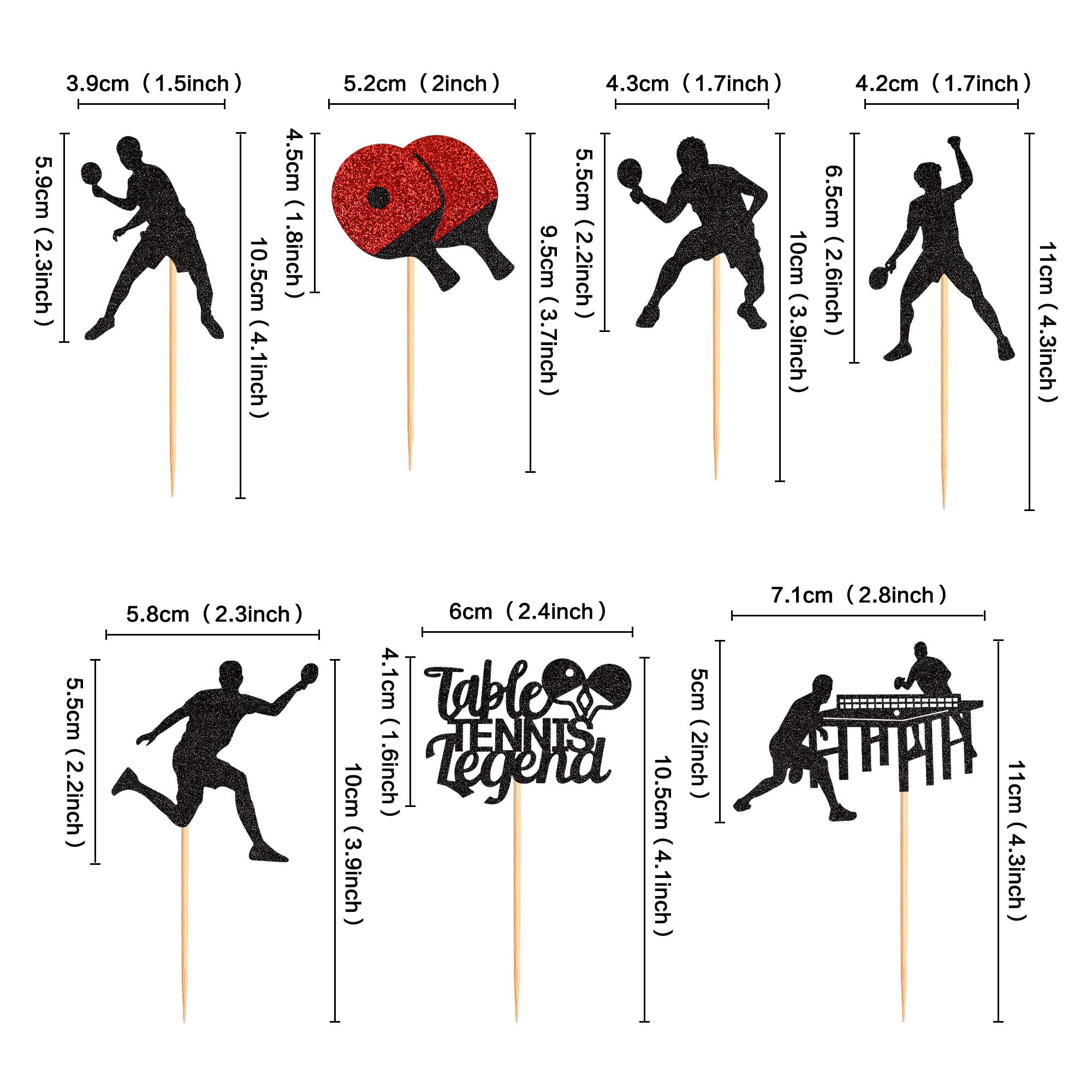 28 feltrini da ping pong a tema cupcake, trofeo, racchette, medaglie, ping-pong, targhette da ping pong, divertenti kit per giochi di palla, accessori sportivi a tema