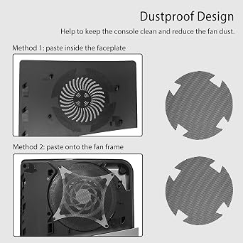 Faceplate for PS5 Slim Disc Edition with RGB Light Strip and Dust Filter with Cooling Vents DOBEWINGDELOU 400+ Effects LED Light Ring Console Face Plate Cover DIY Decoration Kit Accessories Black