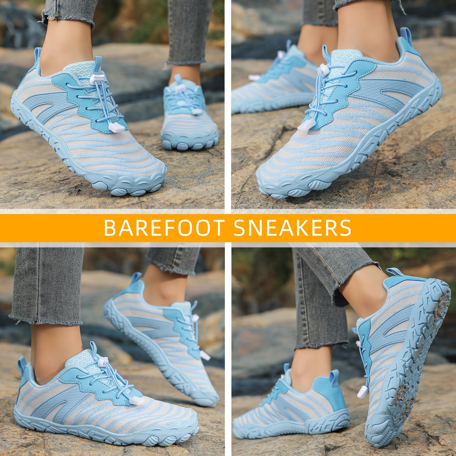 Barefoot Shoes Minimalistas Sneakers Hombre Mujer Transpirable Ligeras Puntera Ancha Zapatos Descalzos para Trail Running Deportes Casual Fitness