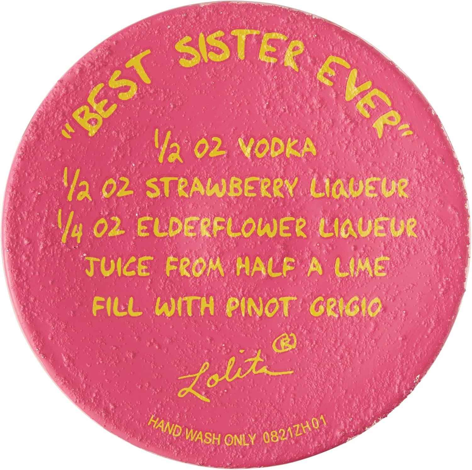 Enesco Designs by Lolita Best Sister Ever Hand-Painted Artisan Wine Glass, 15 Ounce, Multicolor