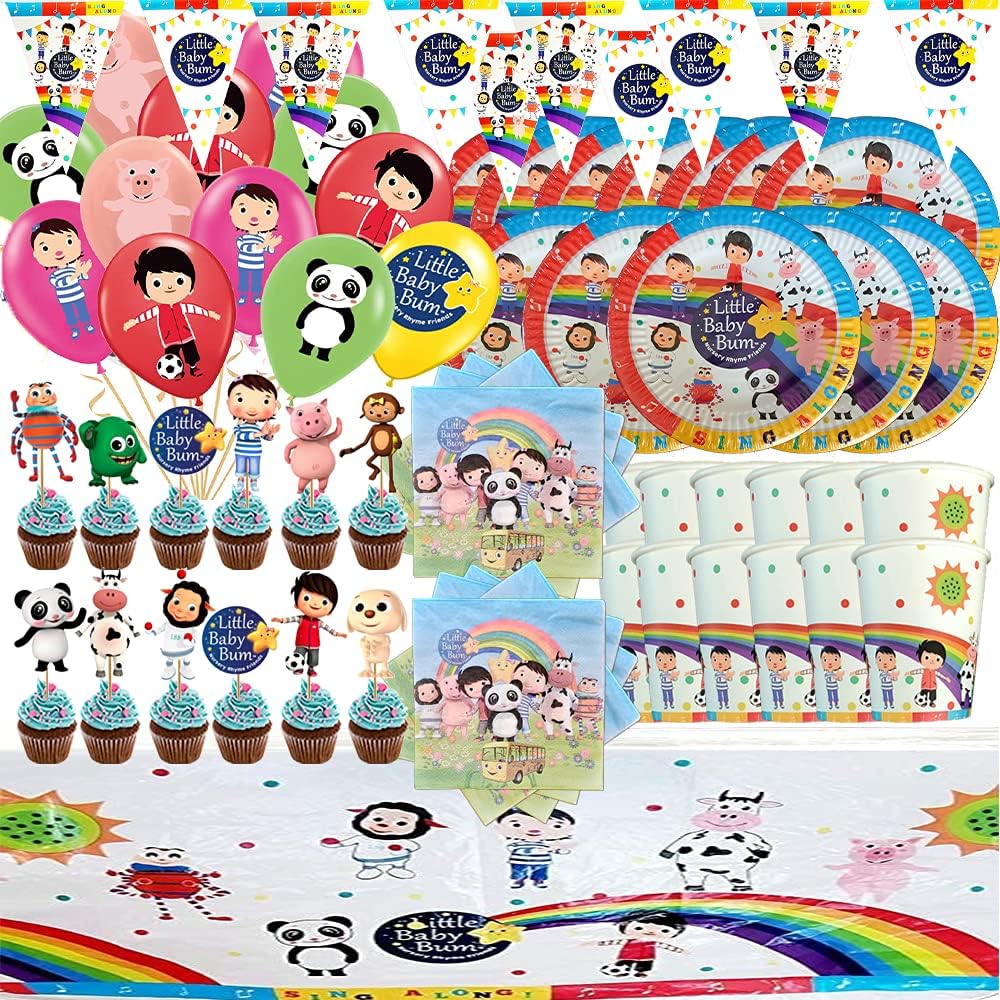 JEWELESPARTY 🥳 COMBO A 69PC LITTLE BABY BUM 12PC CUPS 12PC PLATES