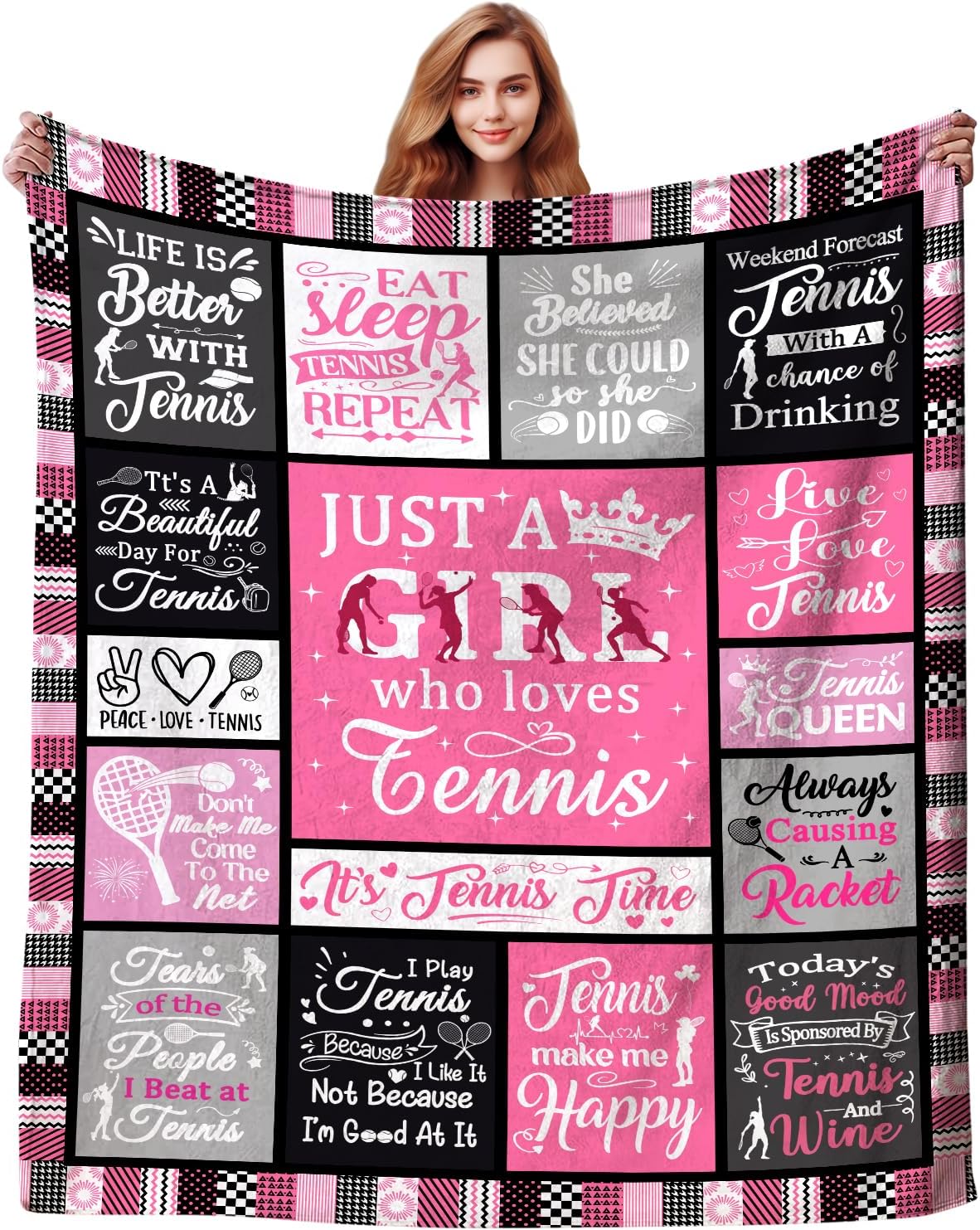 Tennis Blanket for Girls Unique Tennis Gifts for Women,Funny Tennis Stuff Tennis Throw Blanket Tennis Themed Gifts for Tennis Players Lover Tennis Coach 50"X40" Tennis 50"x40"