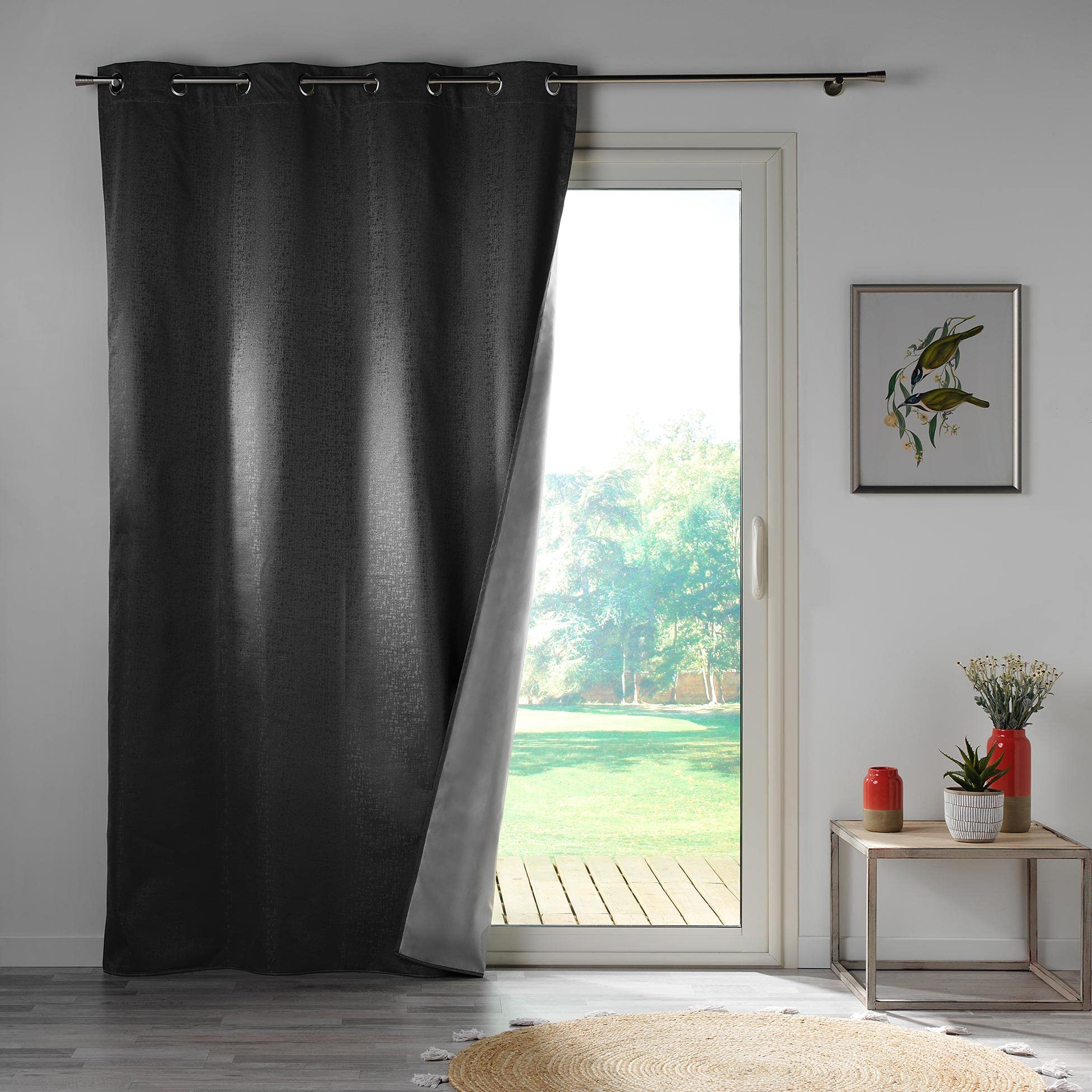 Douceur D'Intérieur Tenda Con Occhielli – 140x260 Cm, Icemount Antracite, Poliestere Termico, Design Esotico - 4