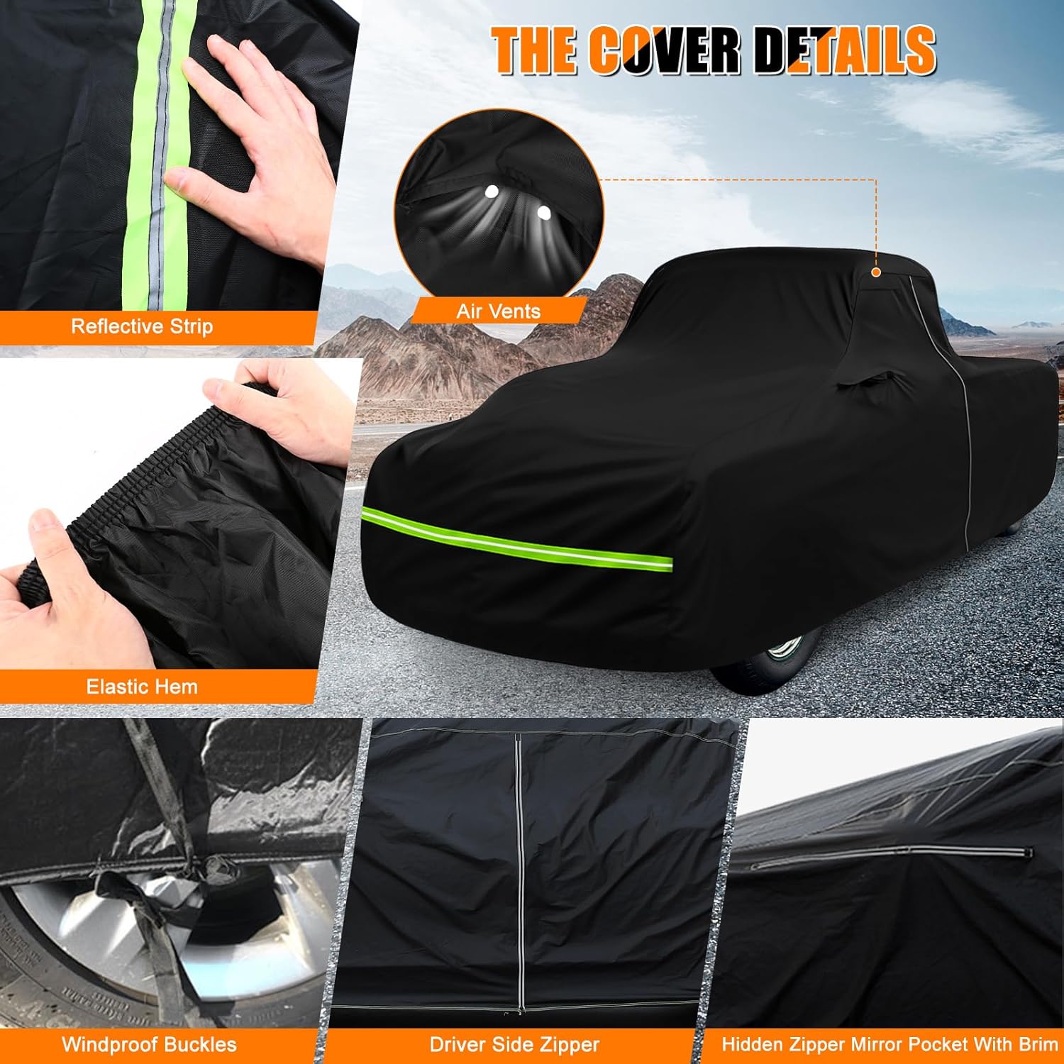 Car Cover Compatible with 1946-1957 Chevy 3100 2 Door Standard Cab Pickup Short Bed, Custom Fit 300D Oxford with Cotton All Weather Full Car Cover