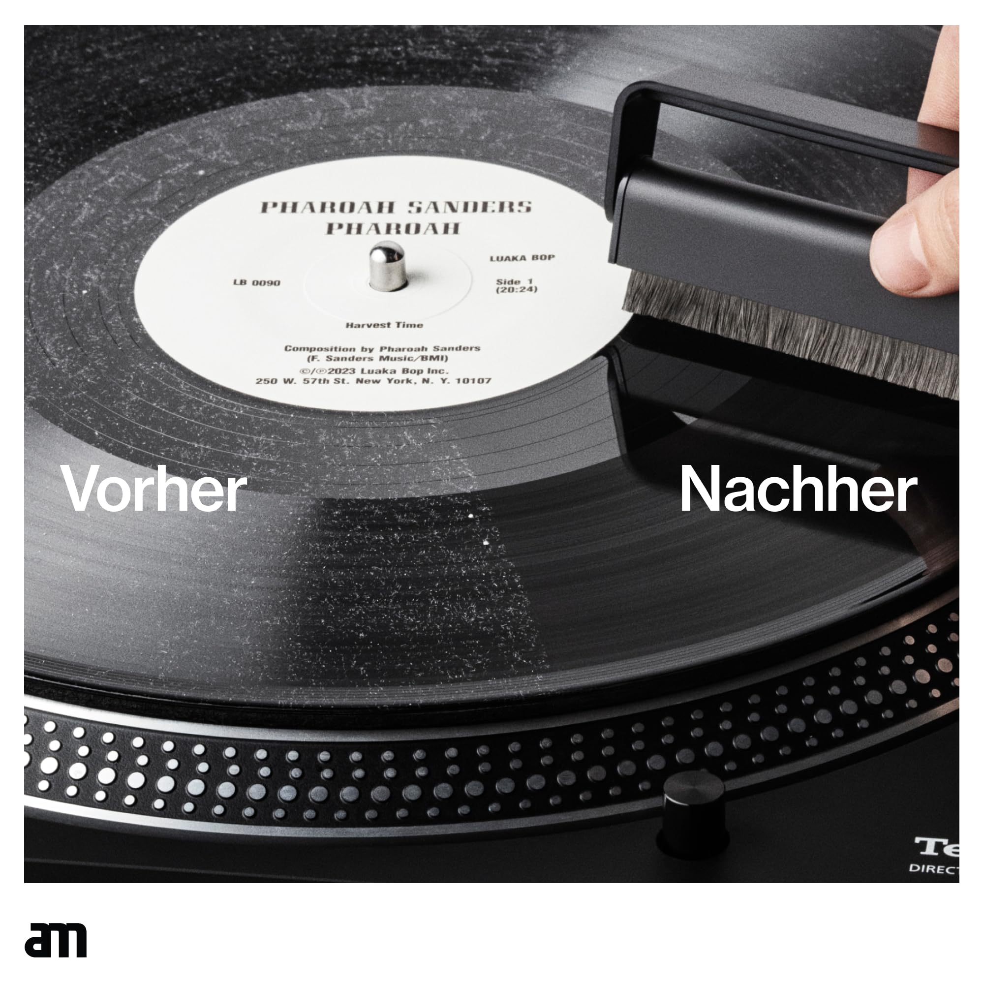 AM Carbon-Antistatik Kohlefaserbürste für Schallplatten Reinigung und Vinyl Clean Sound - Reinigungsbürste für Plattenspieler - Effektive Schallplattenbürste (Keith Haring Edition)